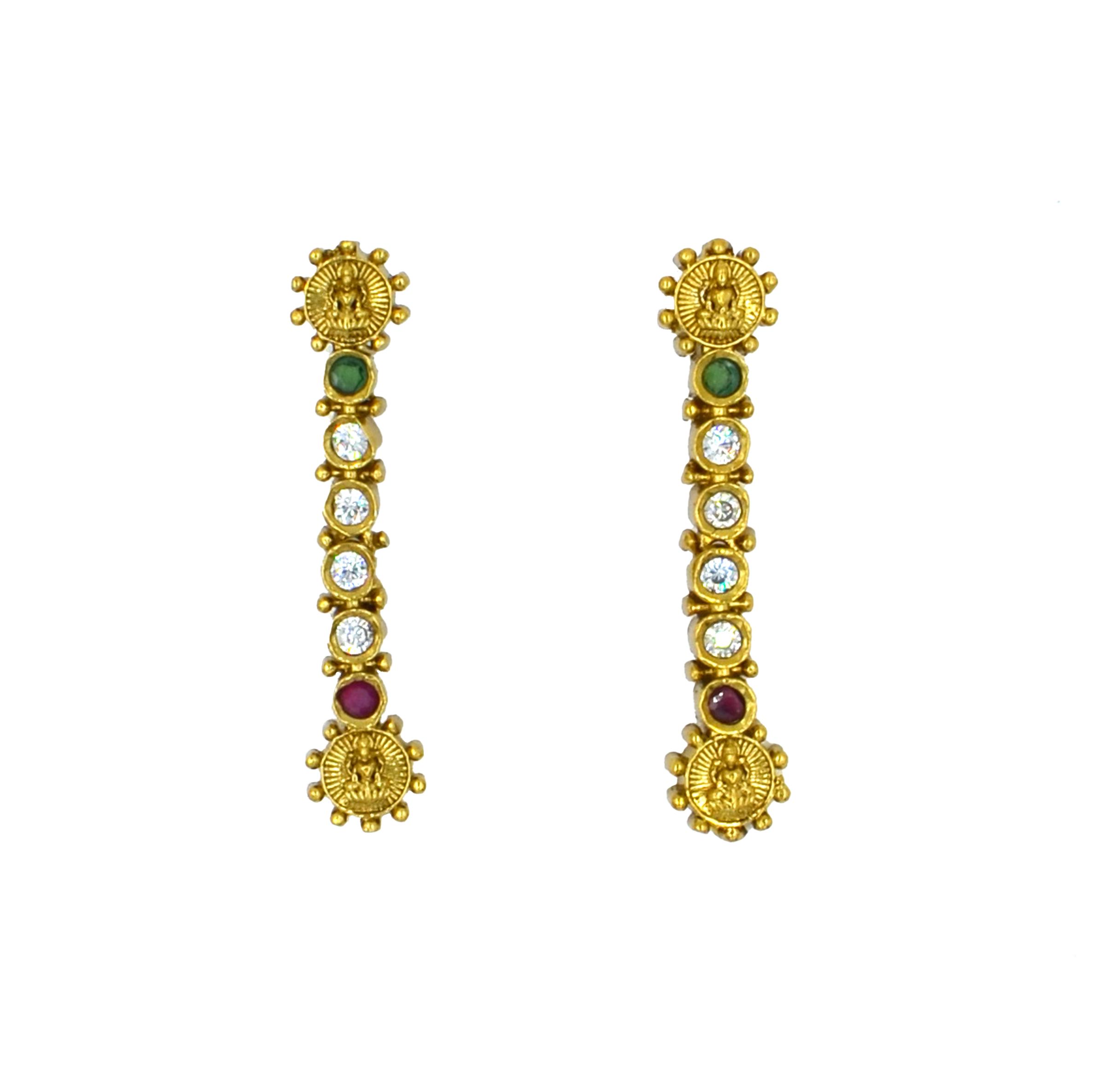 The Nila Gold Plated Traditional Coin Choker with Earrings