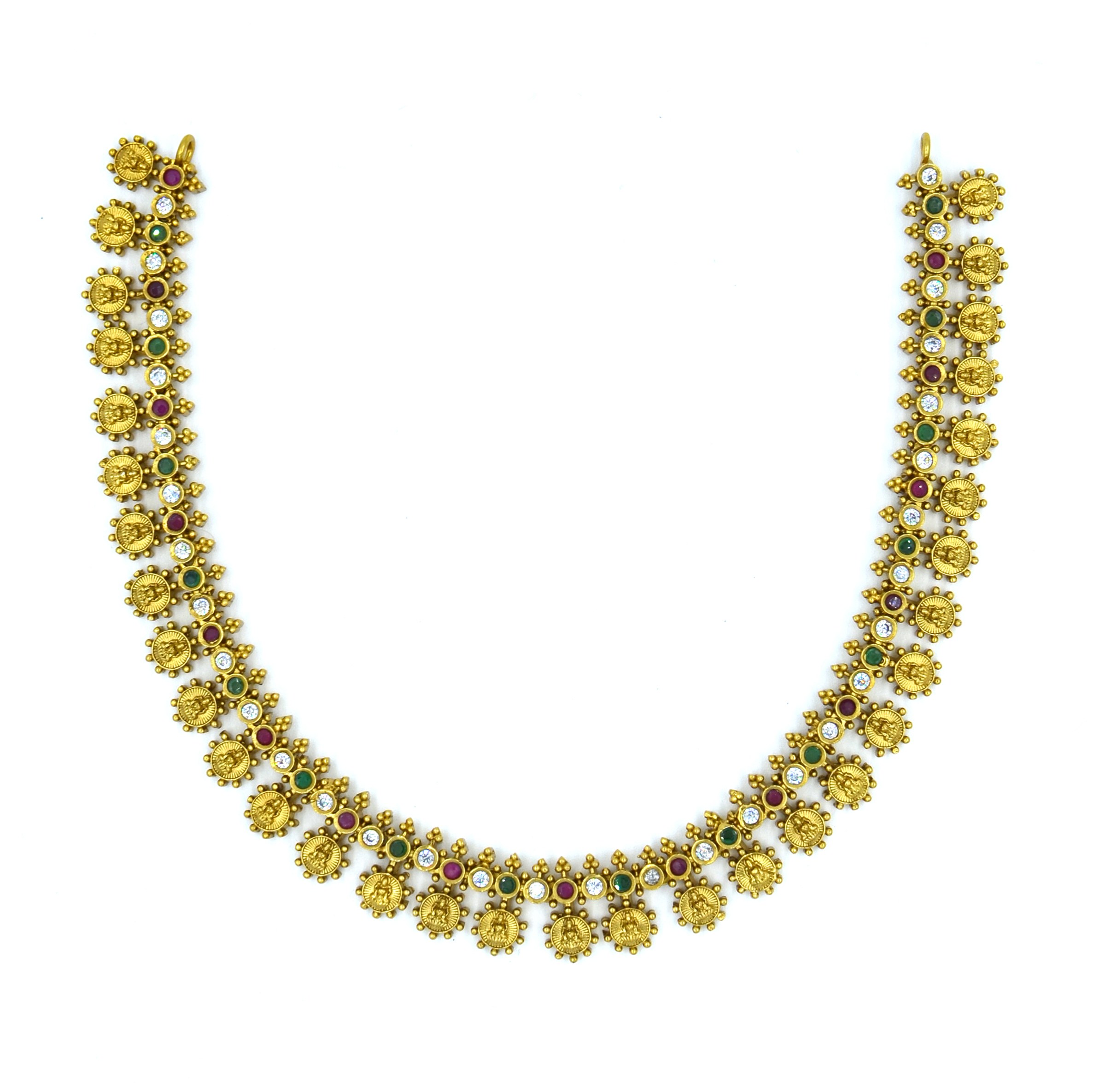The Nila Gold Plated Traditional Coin Choker with Earrings