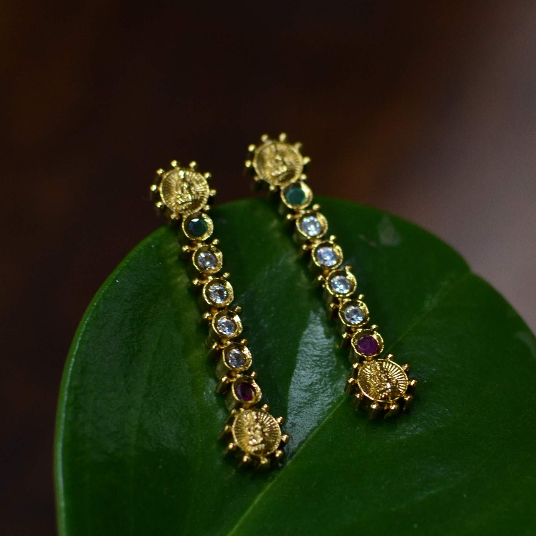 The Nila Gold Plated Traditional Coin Choker with Earrings