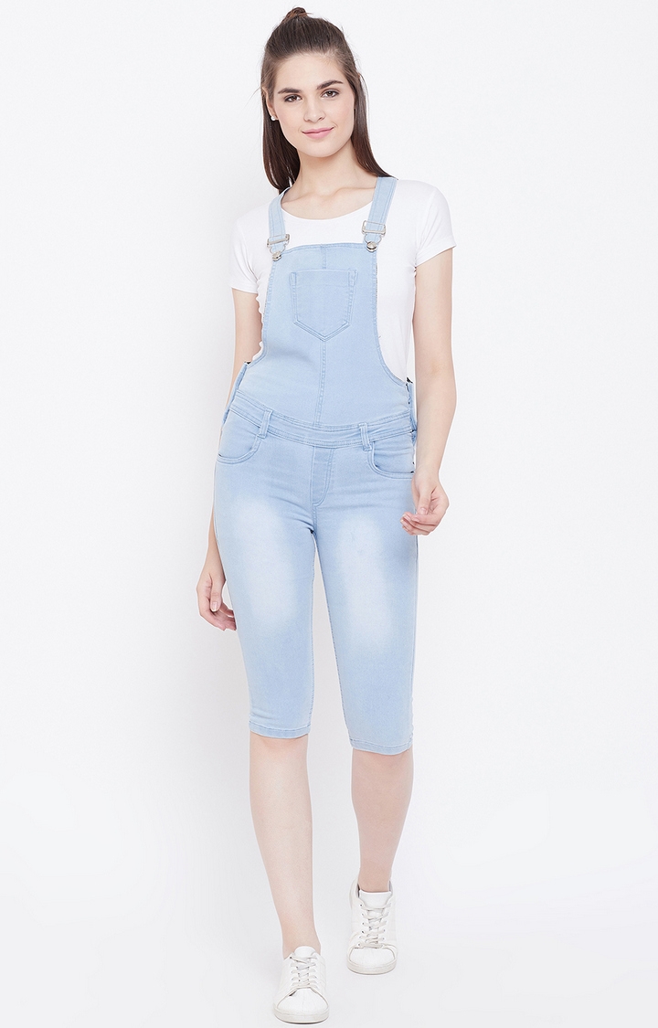Nifty | Blue Solid Dungarees 0