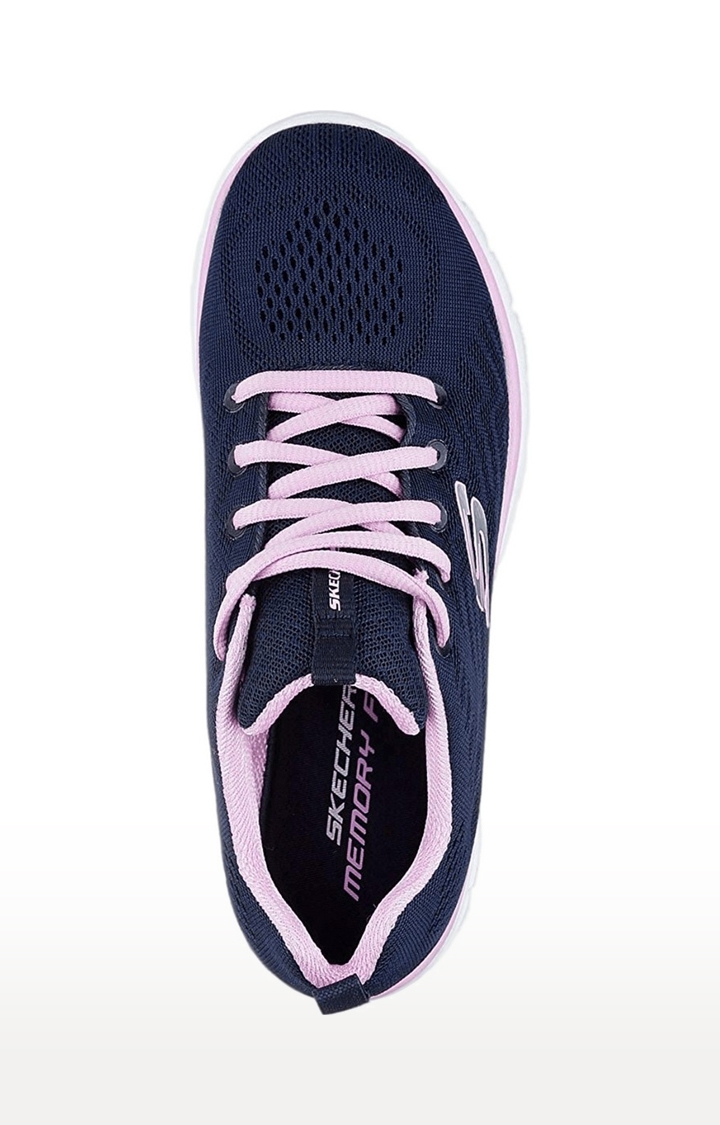 Skechers | Skechers Women's Graceful-Get Connected Navy/Pink Sports Shoe 3