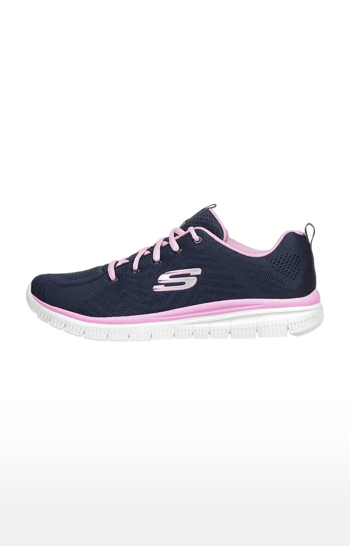 Skechers | Skechers Women's Graceful-Get Connected Navy/Pink Sports Shoe 1