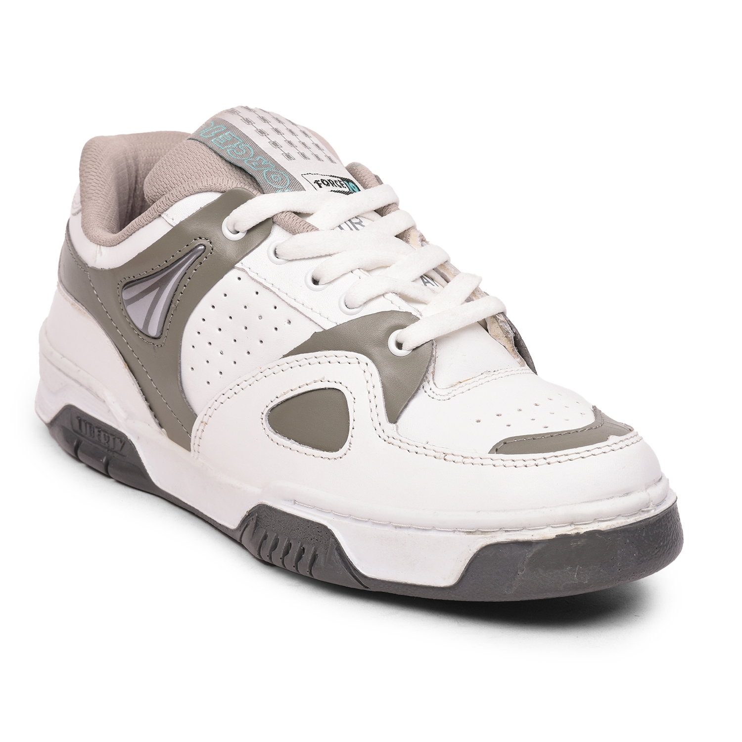 Men's Grey Lace-Up Round Toe Running Shoes