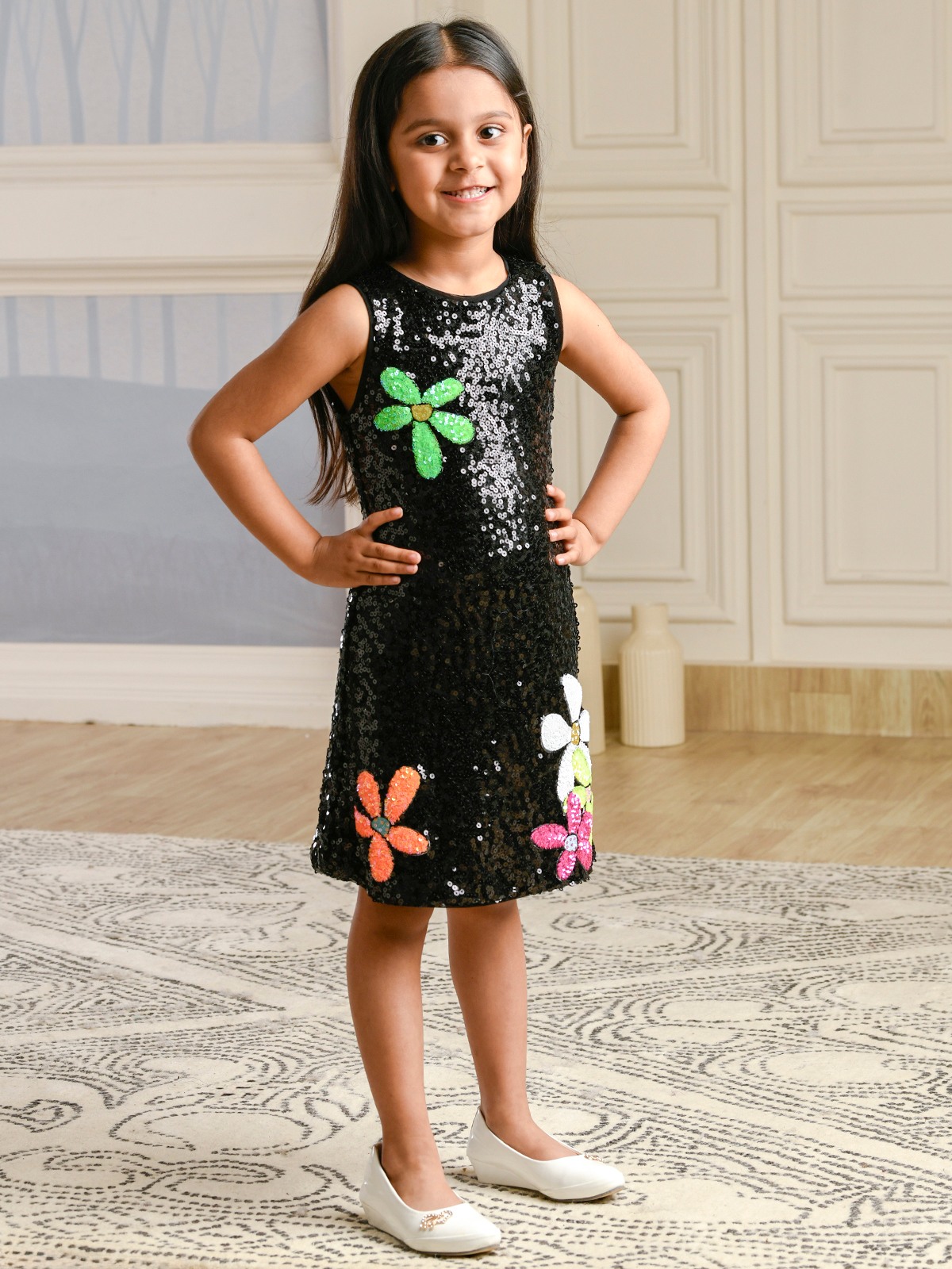ALBION PREMIUM INFANTS KITTENS BLACK FROCK
