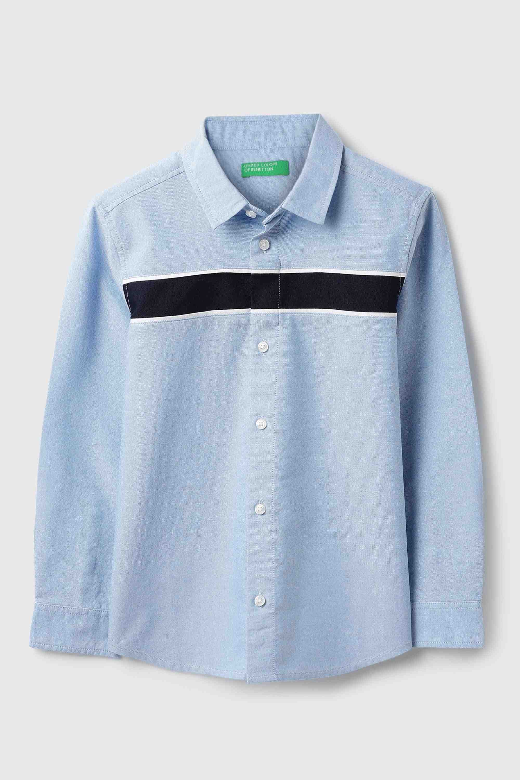Solid Cotton Collared Boy's Shirt