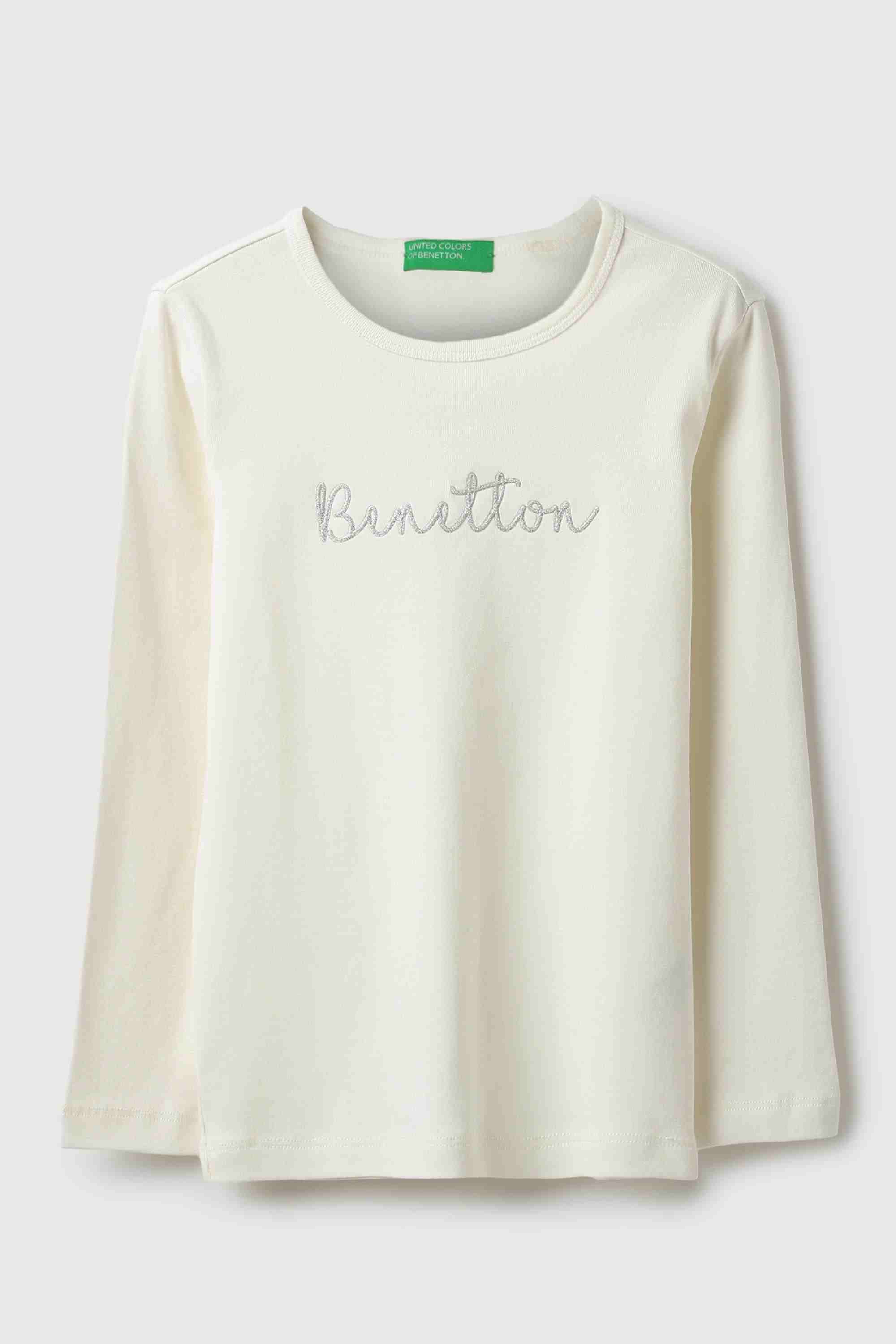Typographic Cotton Round Neck Girl's T-Shirt