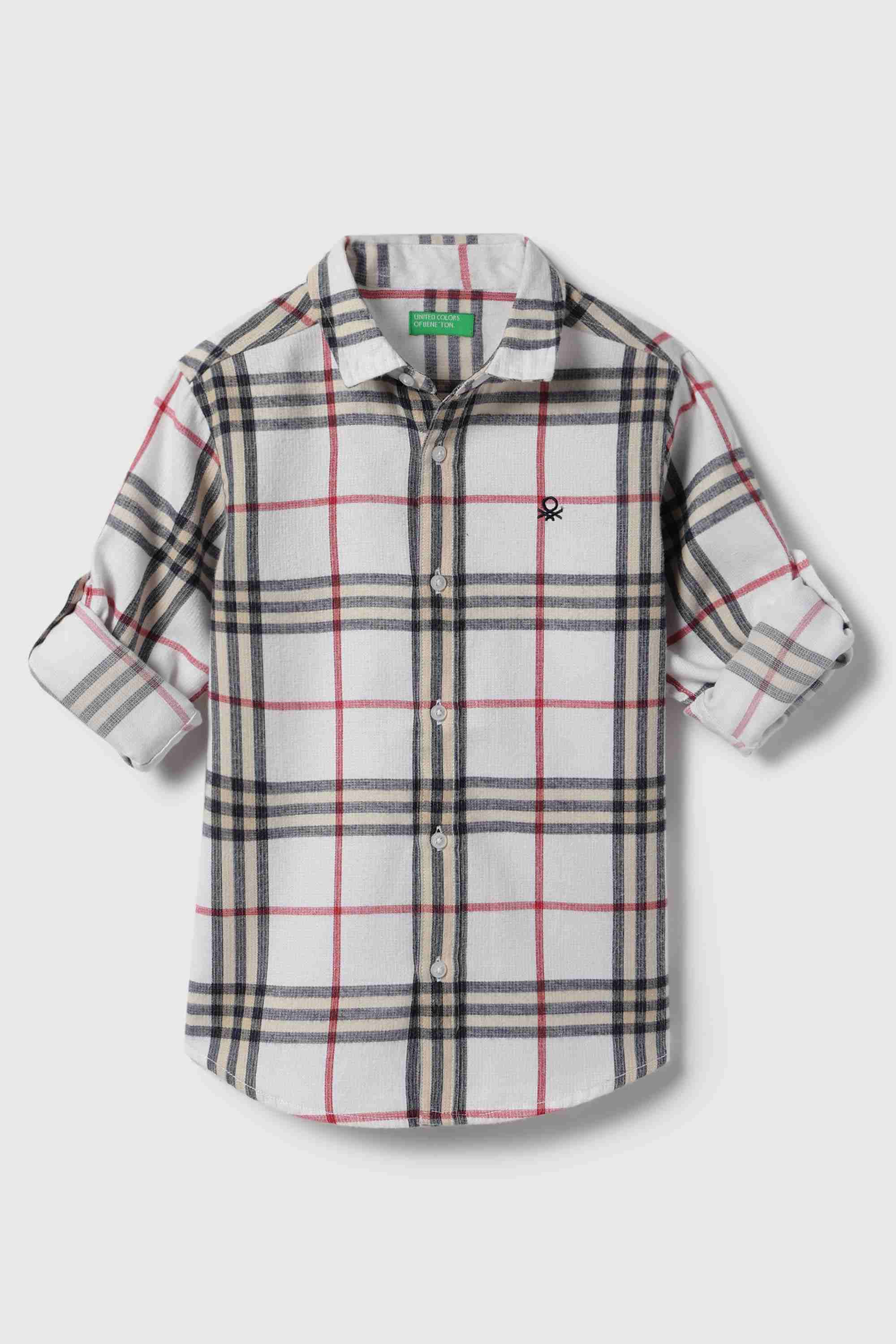 Checks Poly Cotton Collared Boy's Shirt