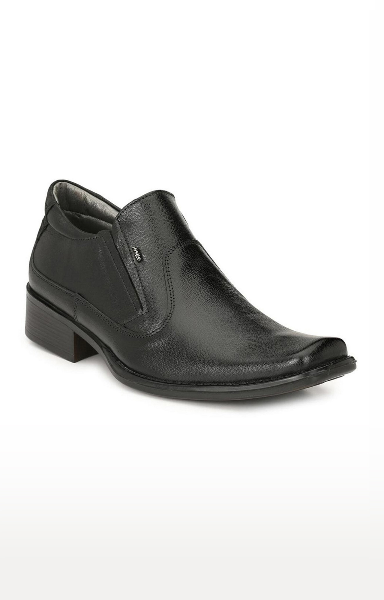 Hitz Black Leather Slip On Formal Shoes for Men