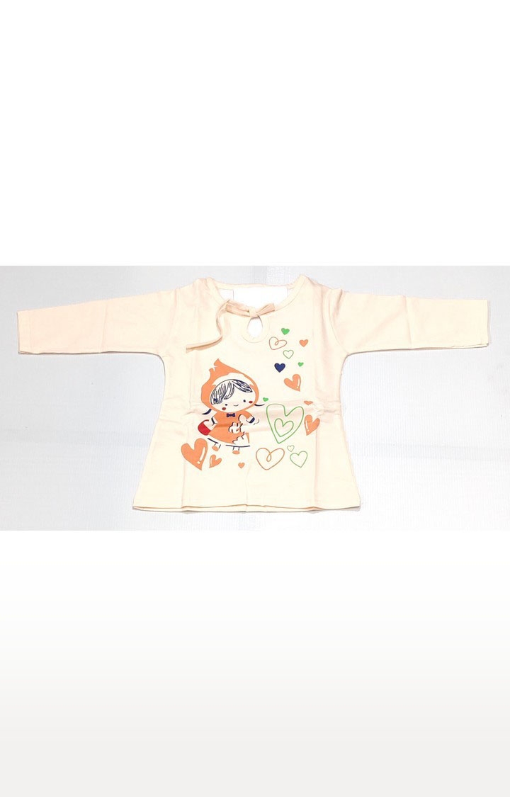 AAAKAR | Girl's Peach Stylish Graphic Printed Cotton Blend Nightsuit Set 2
