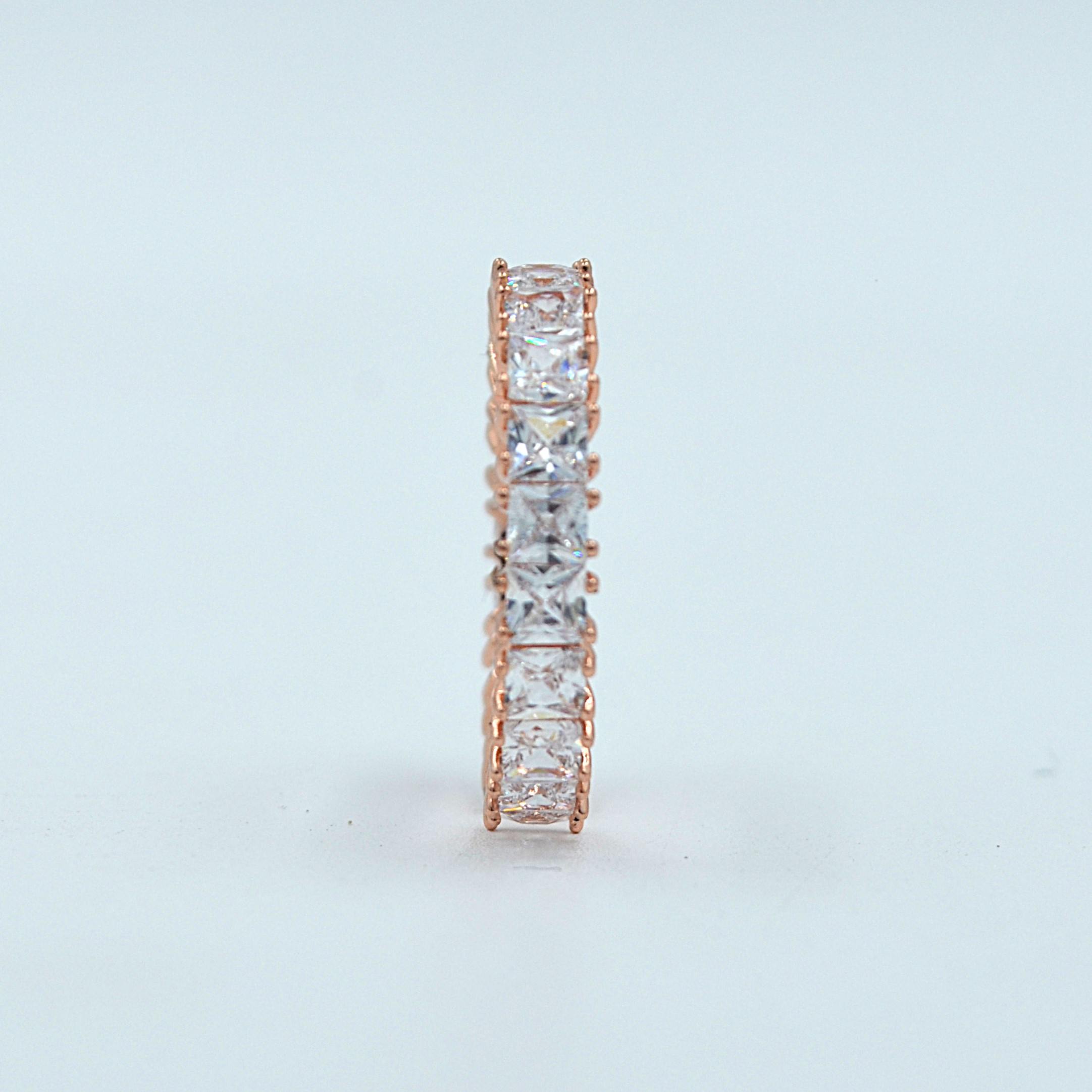 The Nila Rose Gold Crystal Studded Adjustable Ring