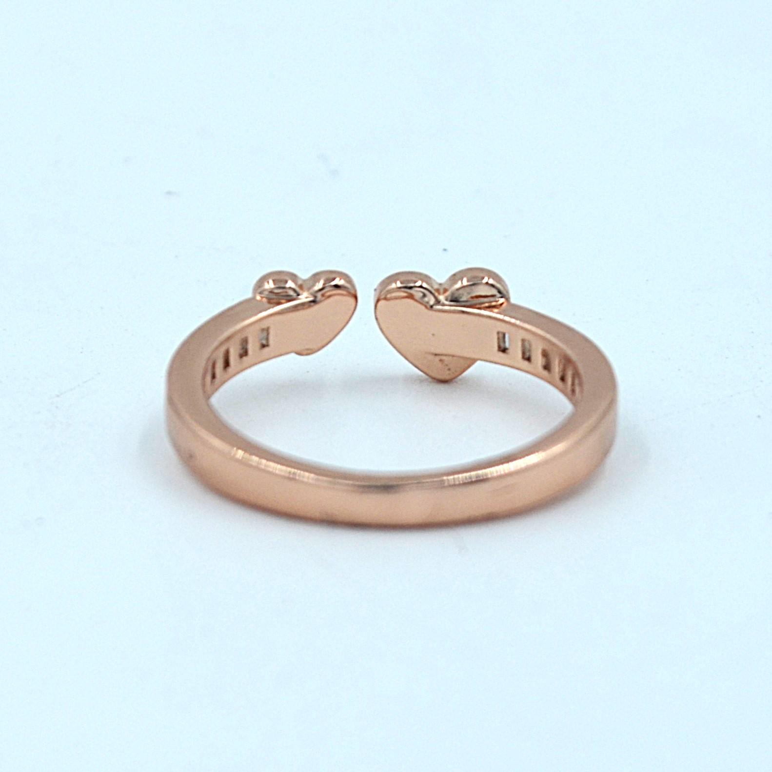 The Nila Rose Gold Heart Shaped Crystal Ring