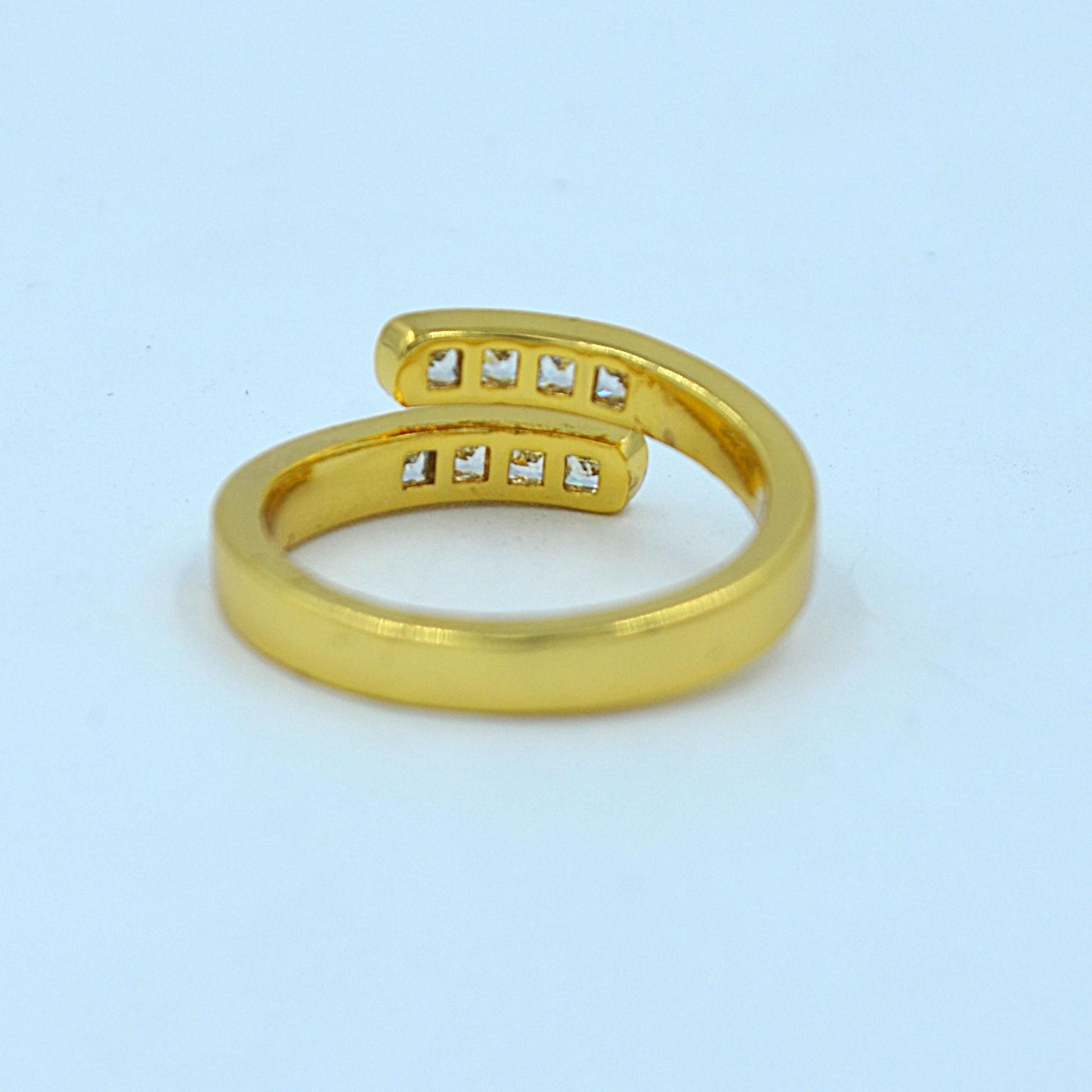 The Nila Gold Plated Crystal Studded Adjustable Ring