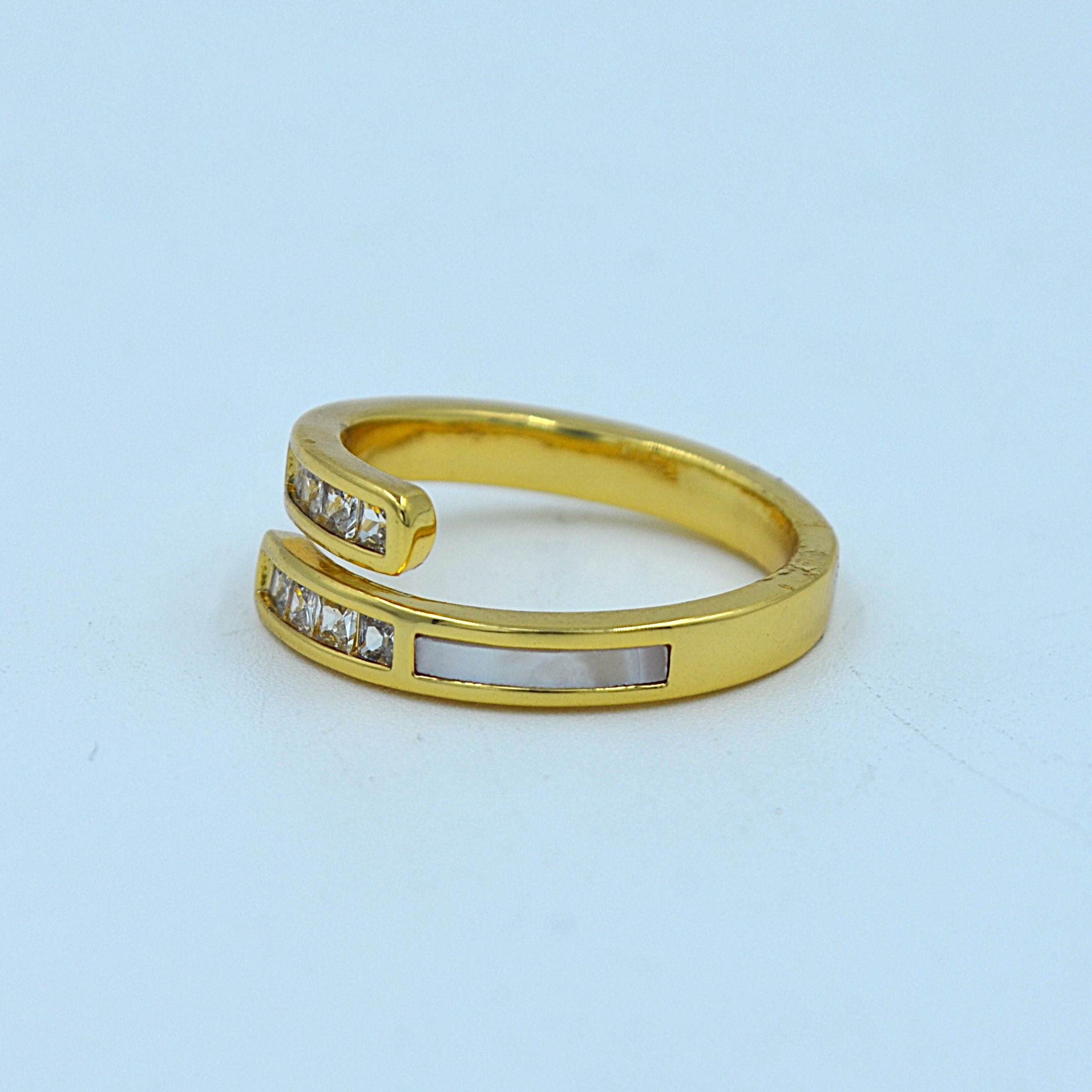 The Nila Gold Plated Crystal Studded Adjustable Ring