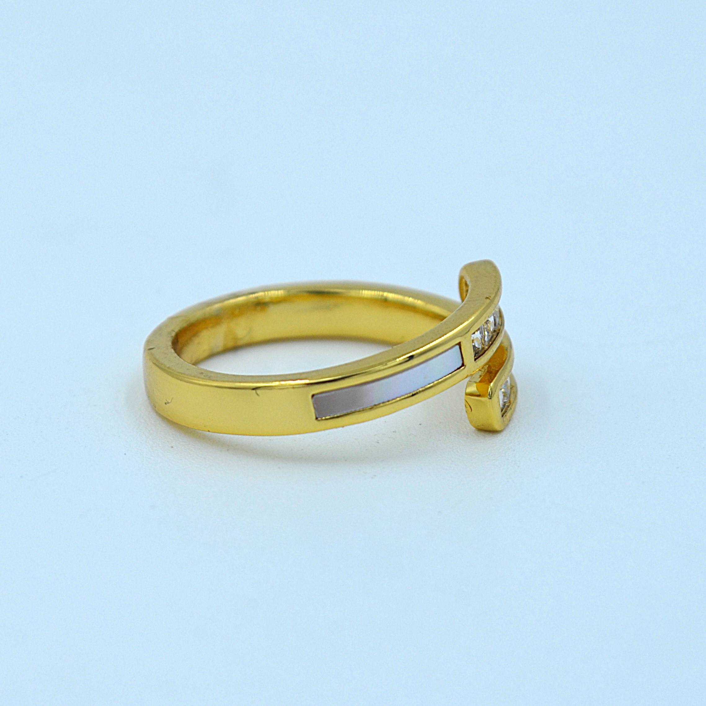 The Nila Gold Plated Crystal Studded Adjustable Ring