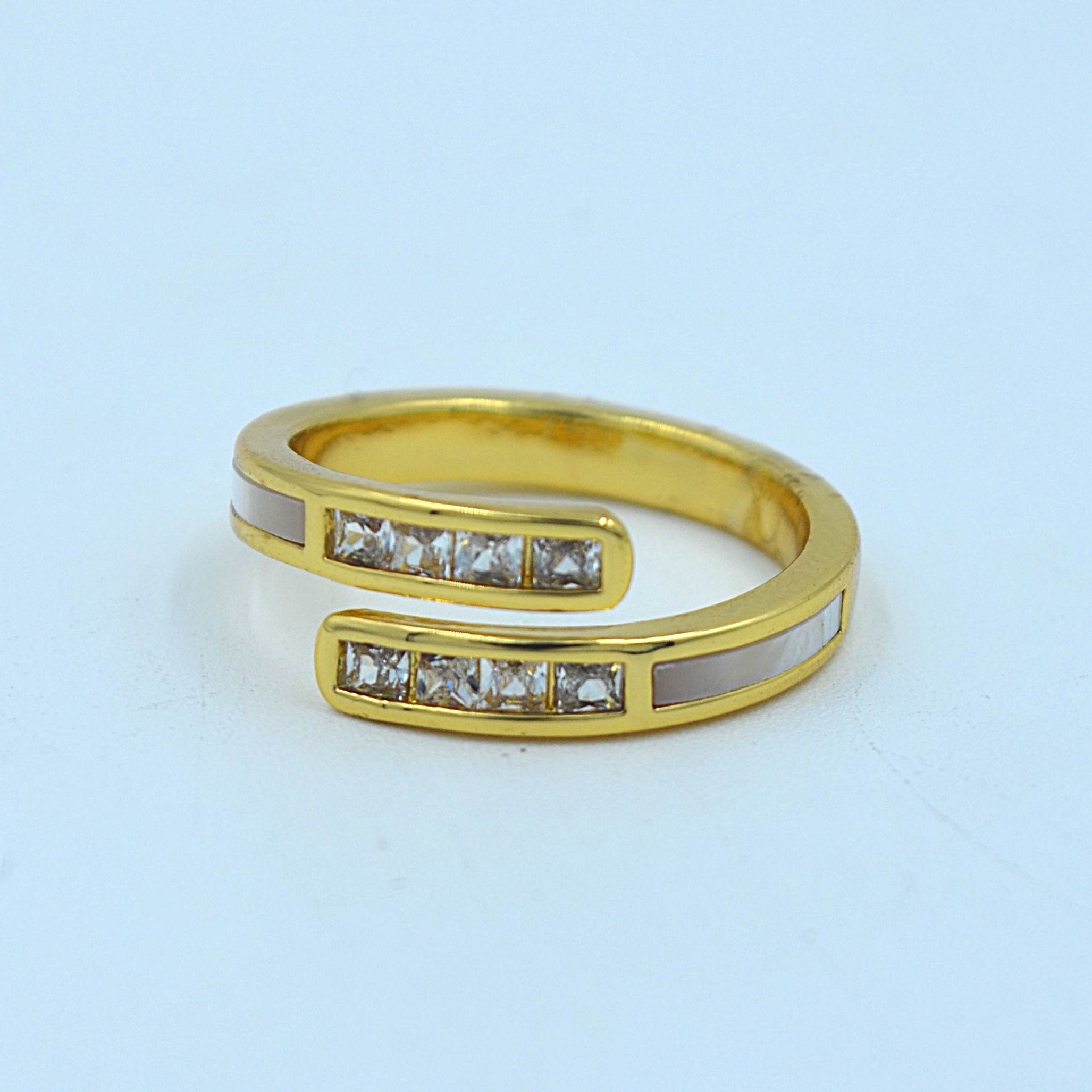 The Nila Gold Plated Crystal Studded Adjustable Ring