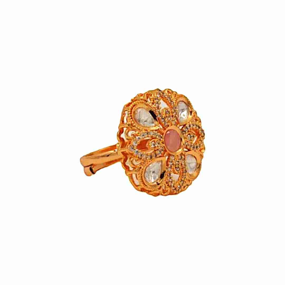 The Nila Gold Plated Designer Finger Ring
