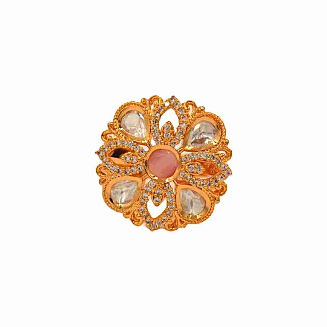 The Nila Gold Plated Designer Finger Ring