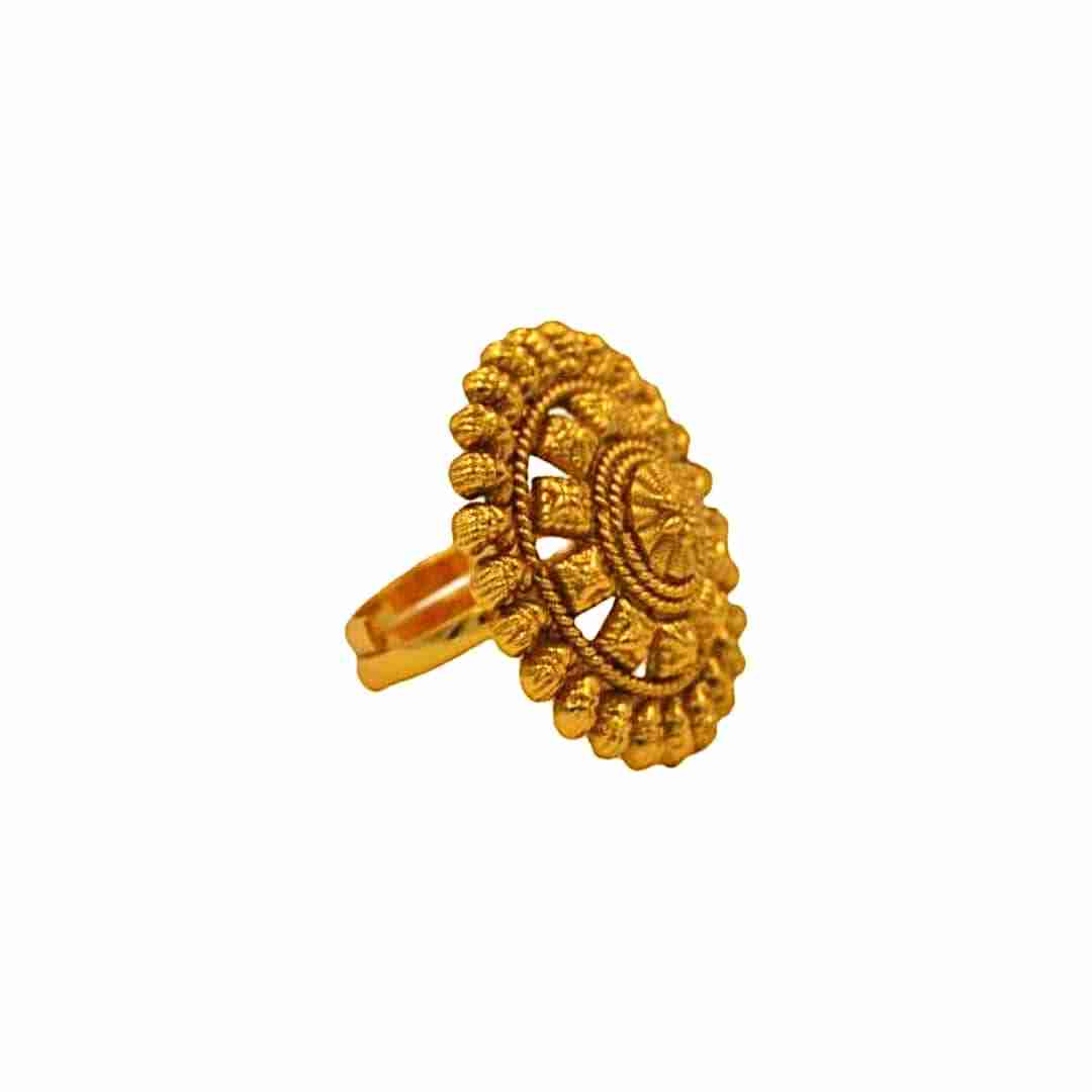 The Nila Gold Plated Antique Finger Ring