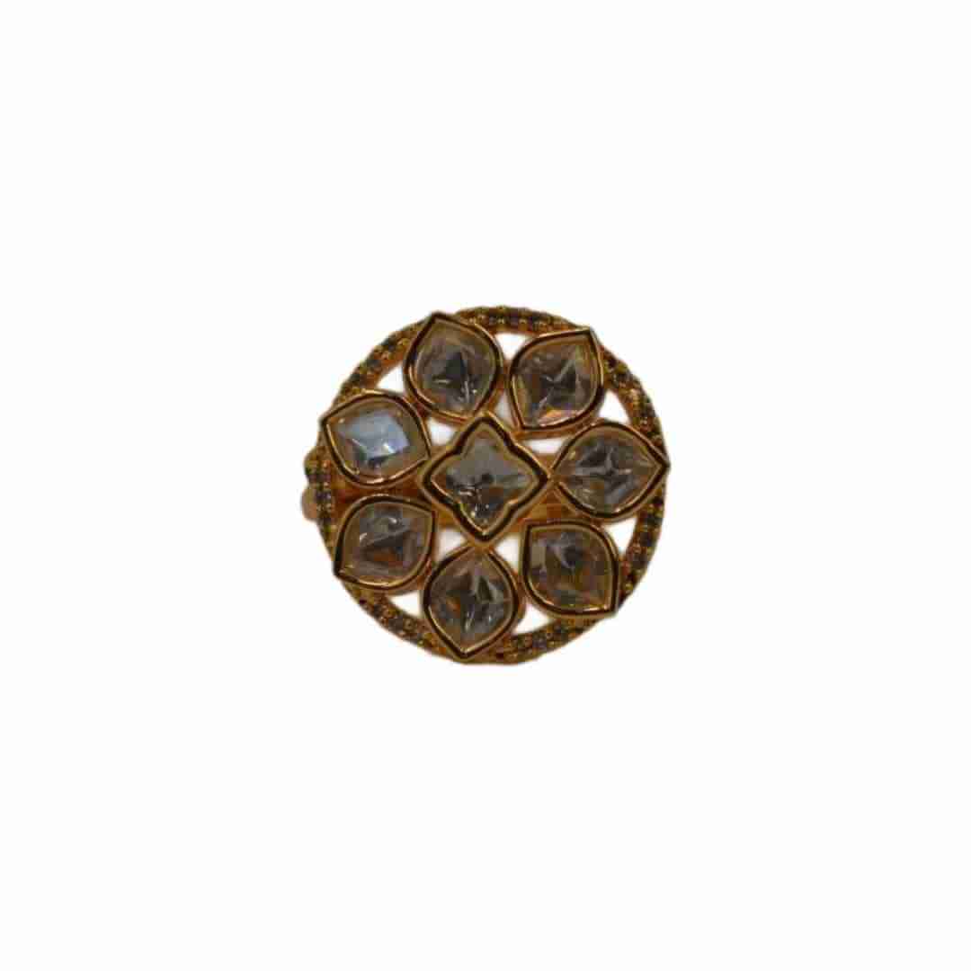The Nila Gold Plated Designer Finger Ring