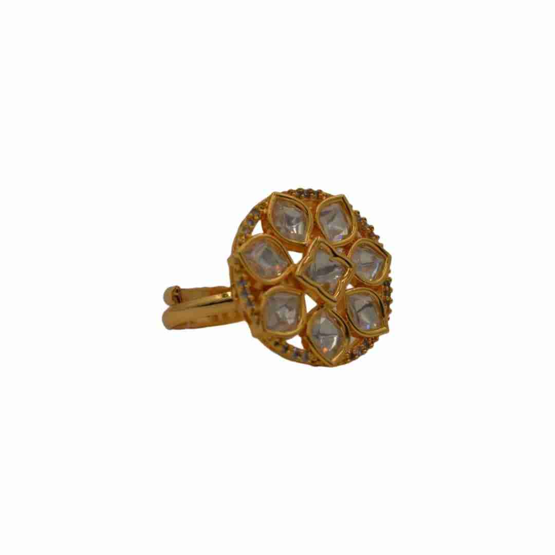 The Nila Gold Plated Designer Finger Ring