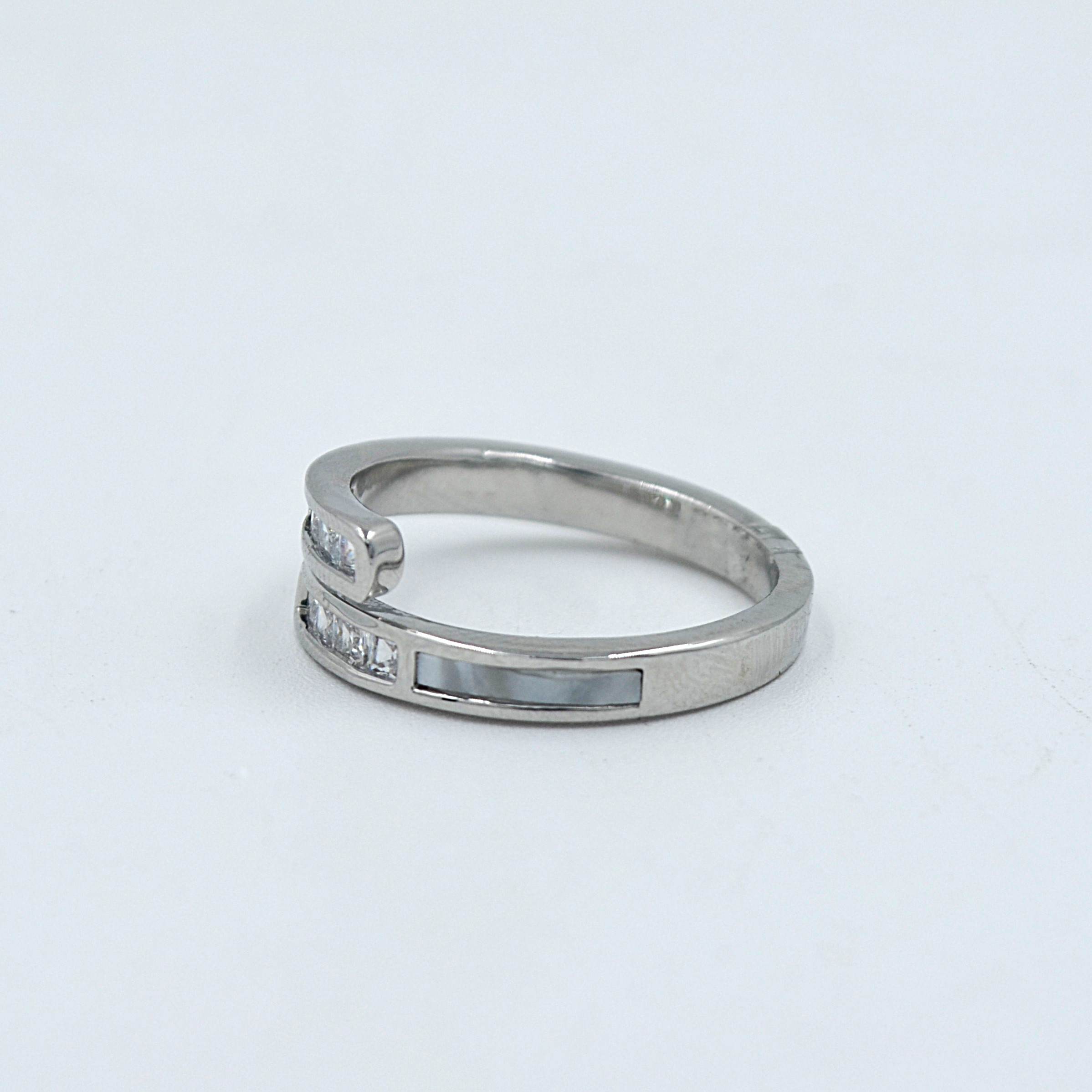 The Nila Silver Plated Adjustable Crystal Ring