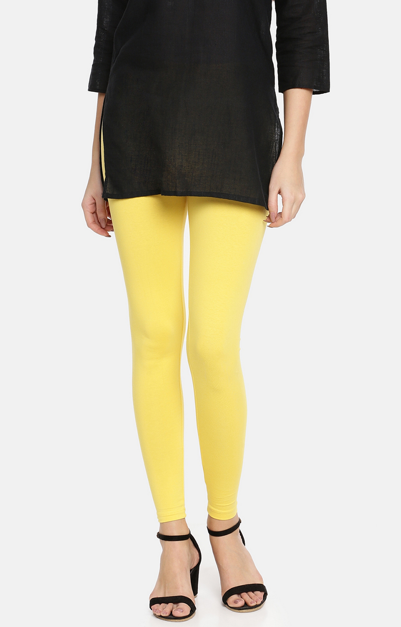 Twinbirds Busy Bee Yellow Solid Full Length Legging