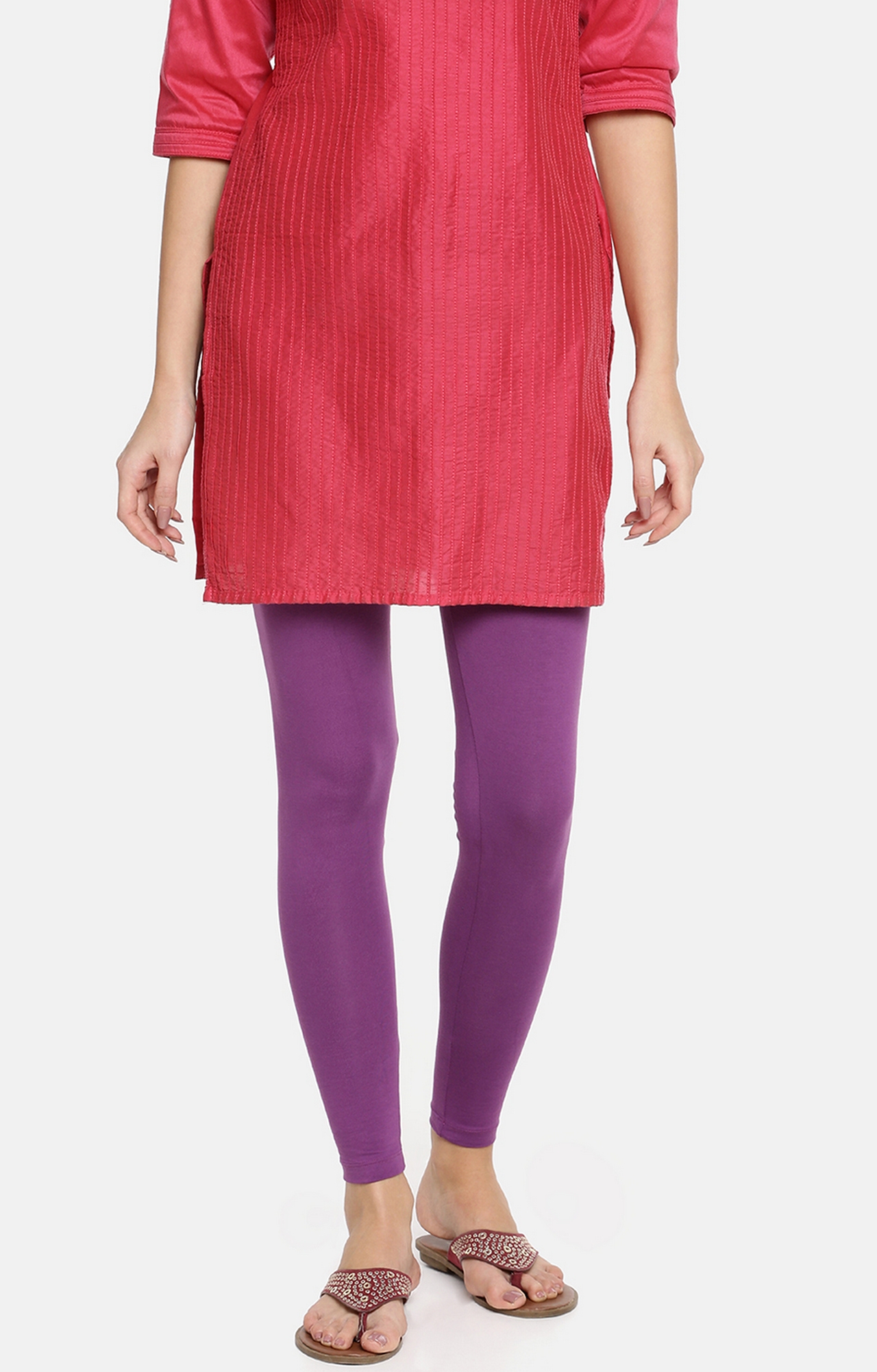 Buy Go Colors Women Solid Mustard Slim Fit Shimmer Leggings Online