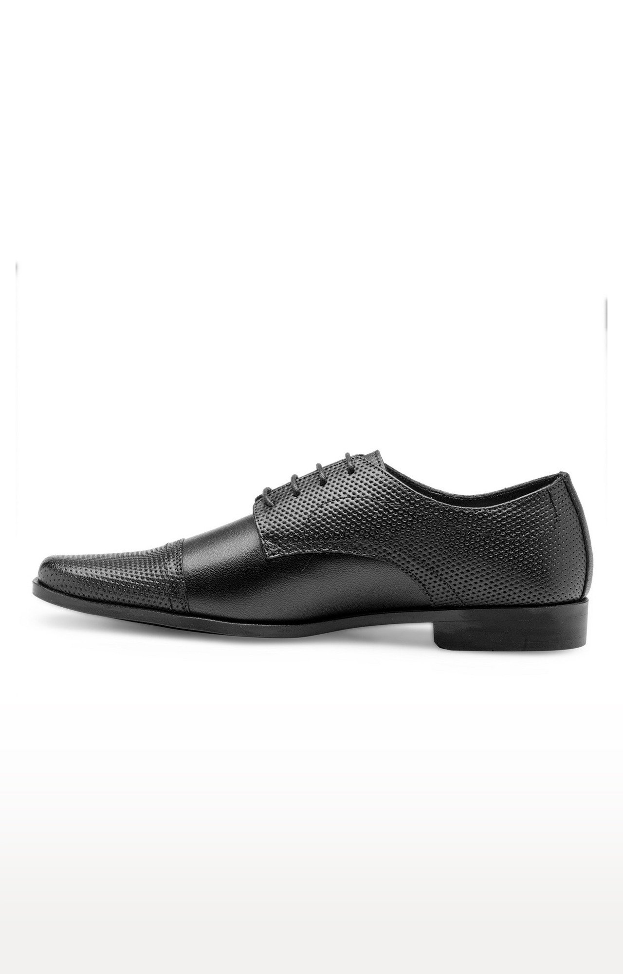 Franco Leone Black Leather Men's Lace Up