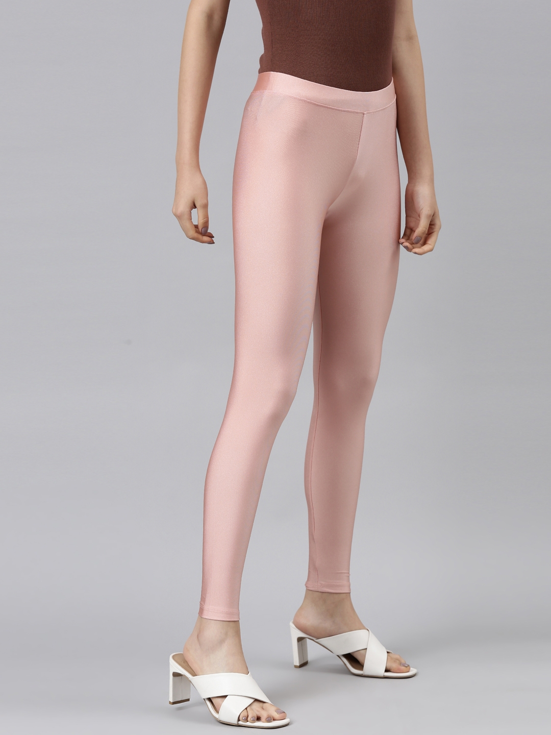FLEXMEE 946164 High-Rise Shimmer Pink Sports Leggings – Post-Op and Wellness