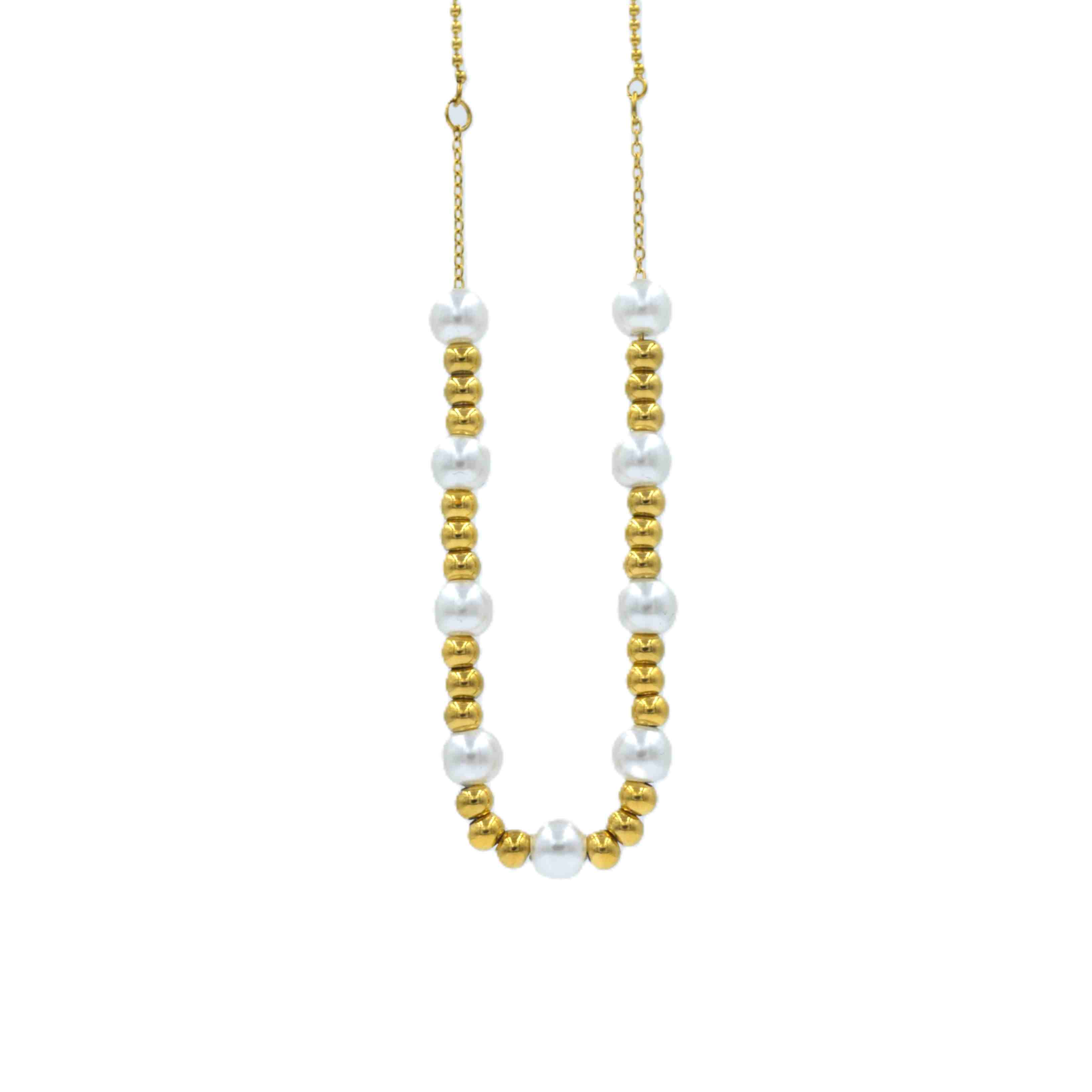 The Nila Gold and Pearl Beaded Necklace
