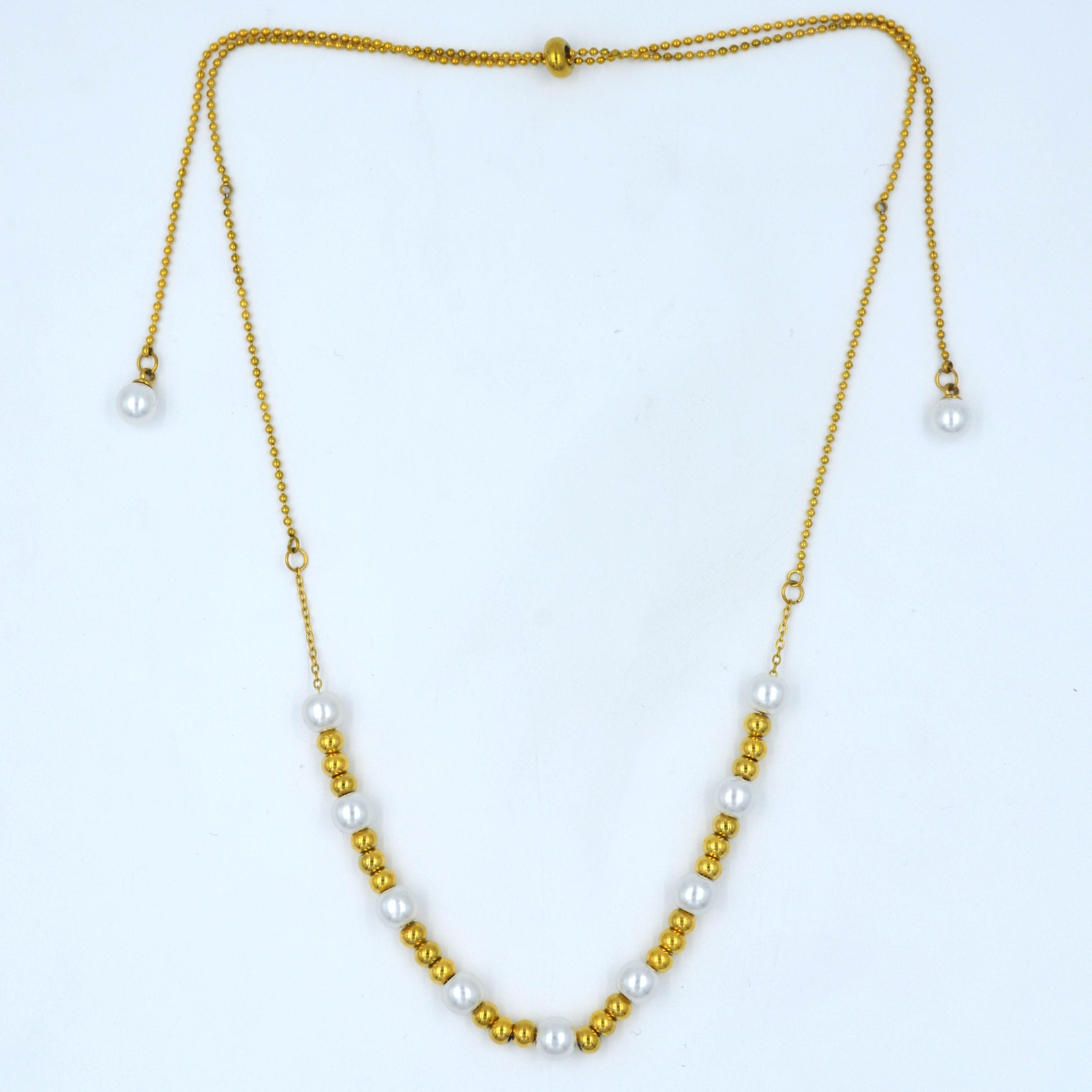 The Nila Gold and Pearl Beaded Necklace