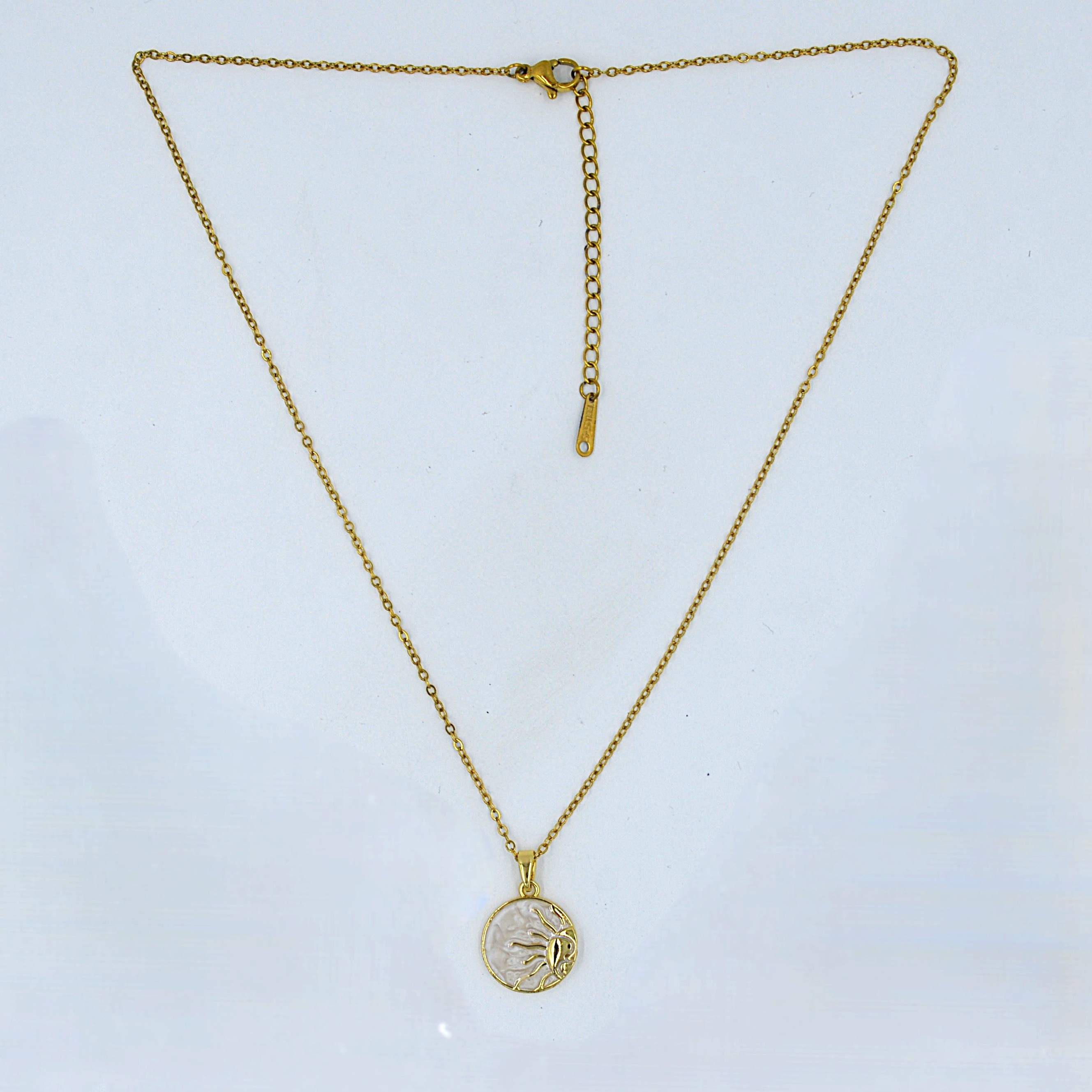 The Nila Gold Plated Sun Pendant with Chain