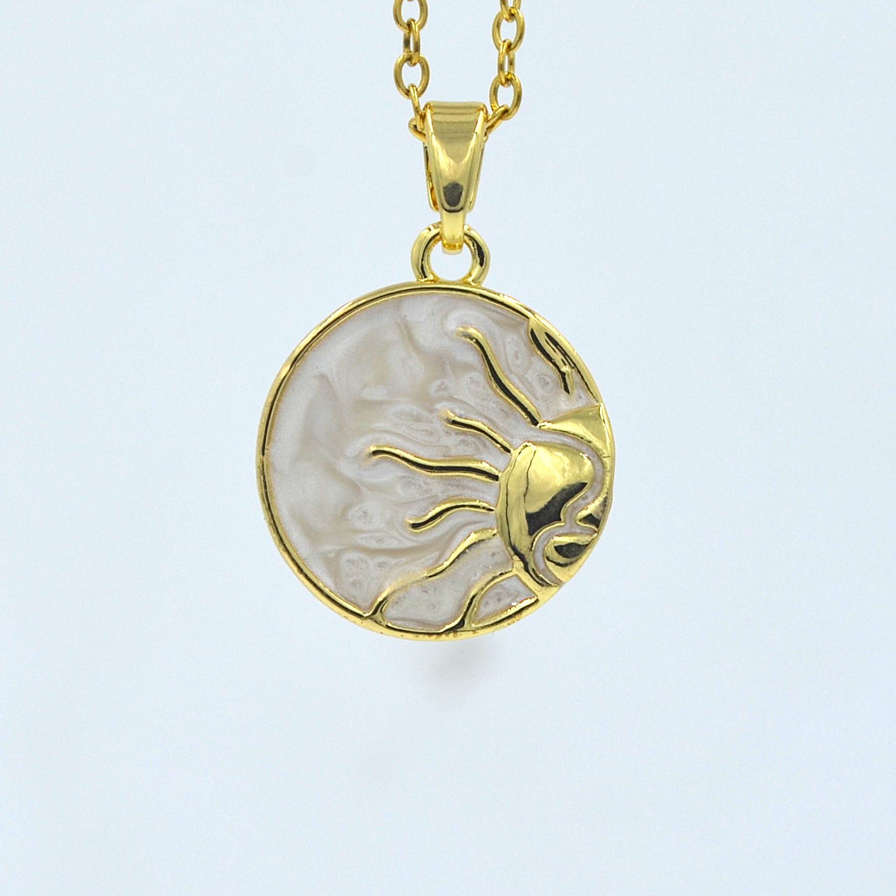 The Nila Gold Plated Sun Pendant with Chain