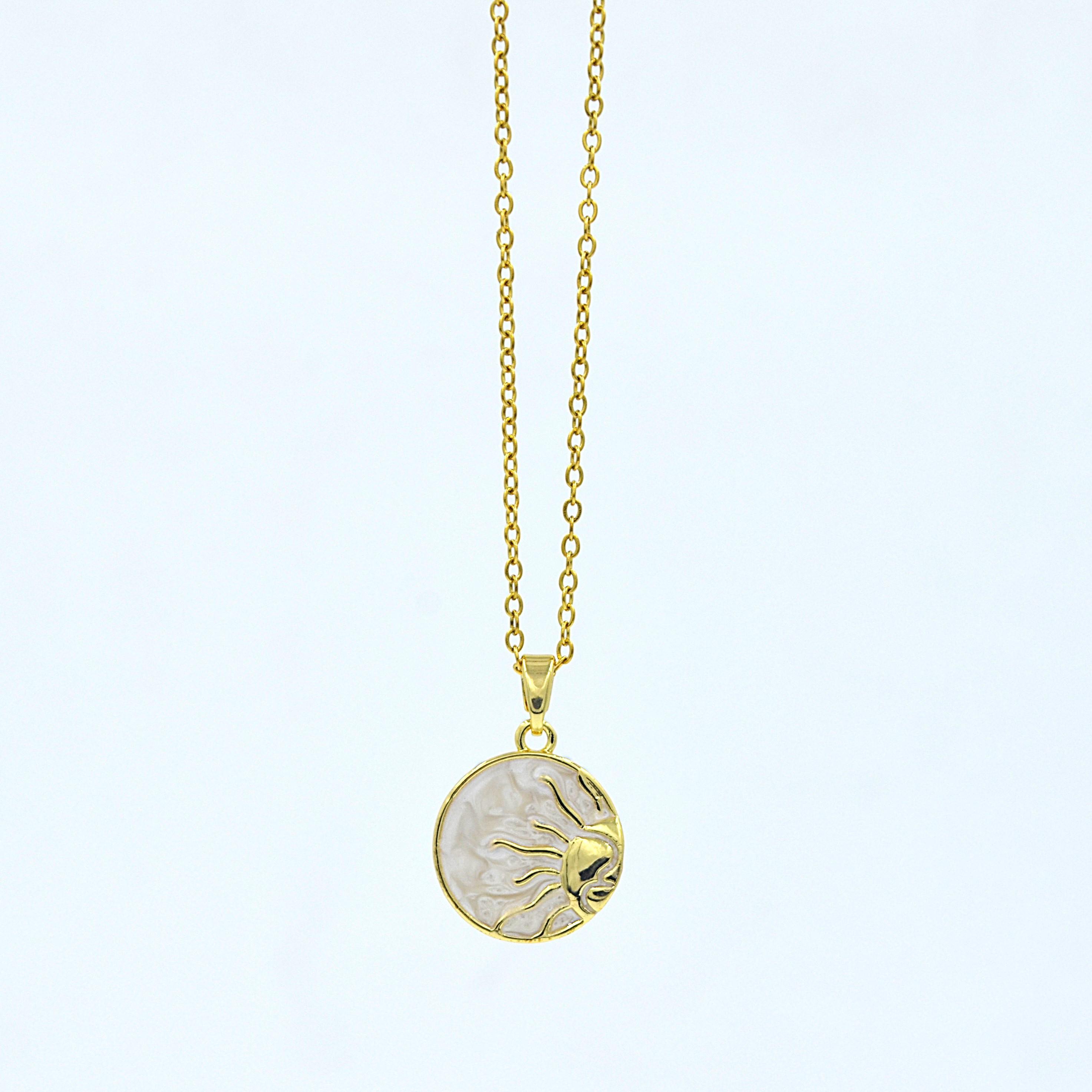 The Nila Gold Plated Sun Pendant with Chain