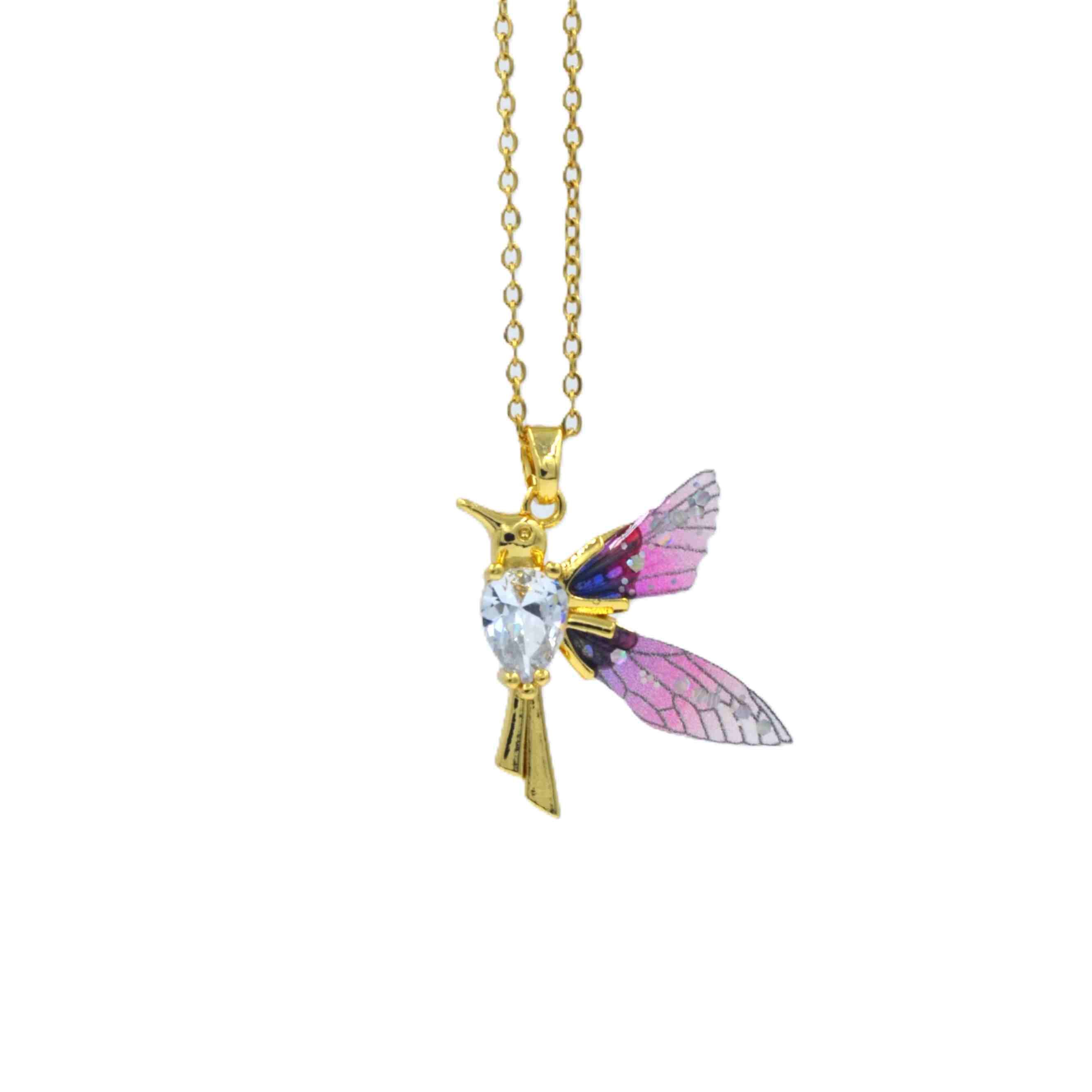 The Nila Gold Plated Humming Bird Pendant Chain