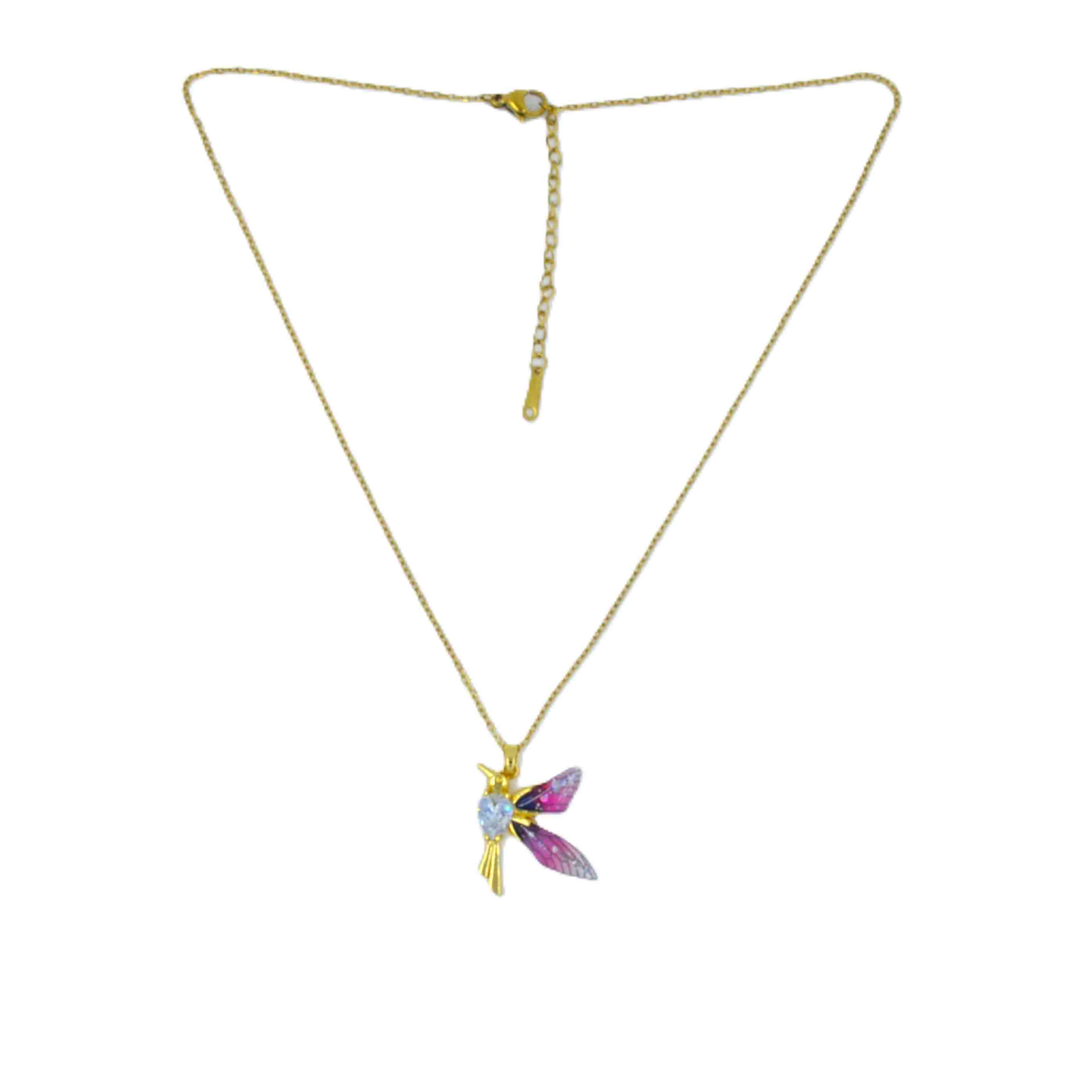 The Nila Gold Plated Humming Bird Pendant Chain