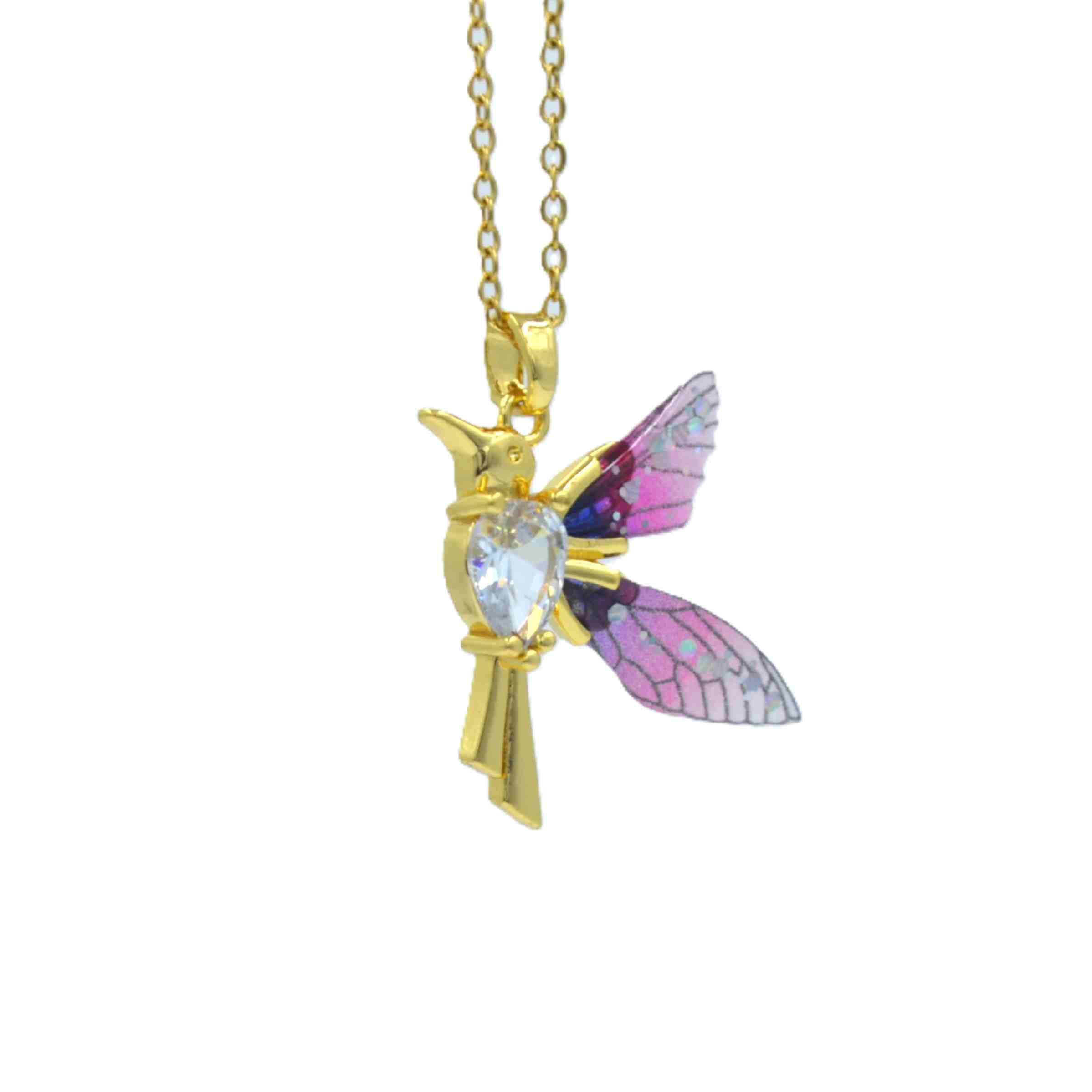 The Nila Gold Plated Humming Bird Pendant Chain