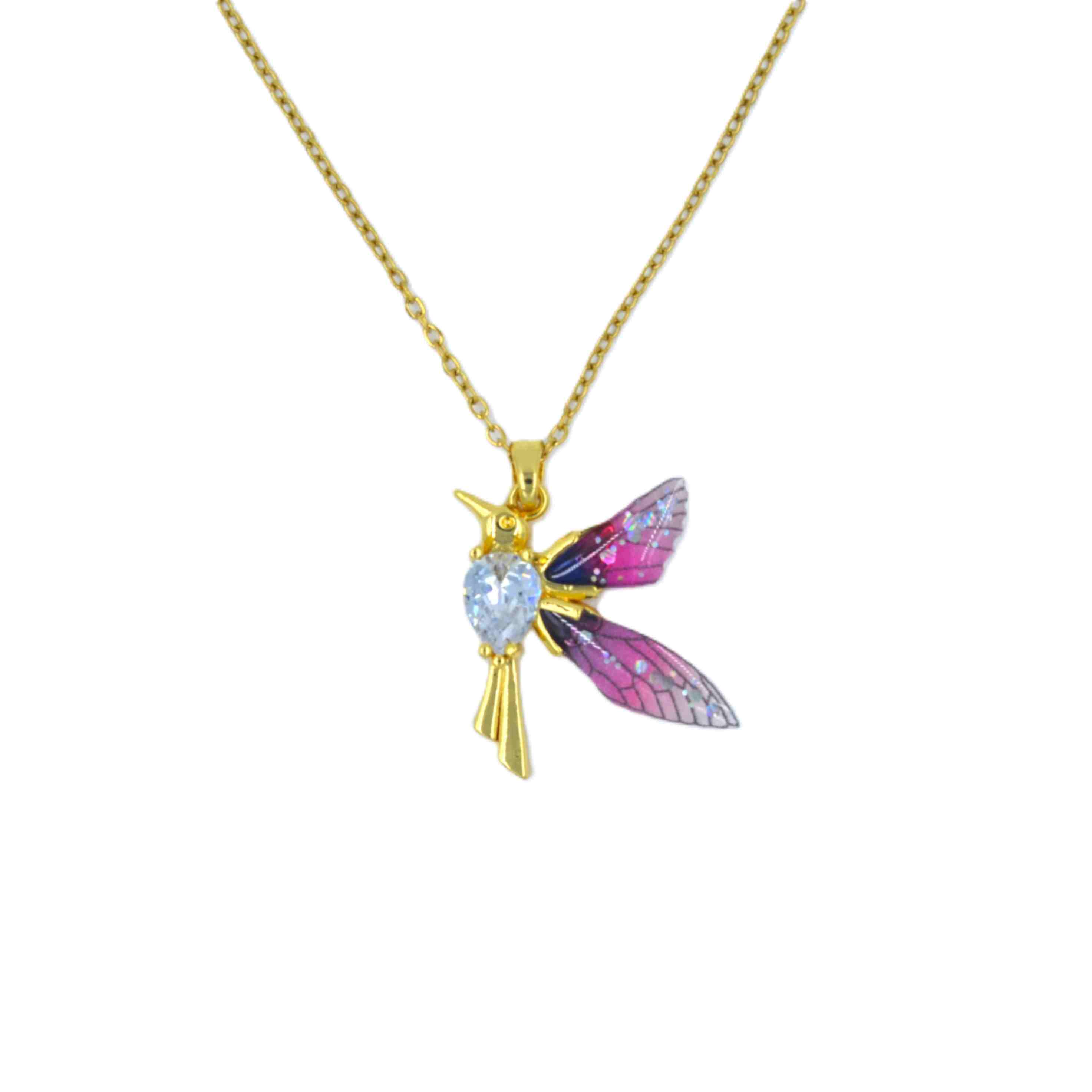 The Nila Gold Plated Humming Bird Pendant Chain