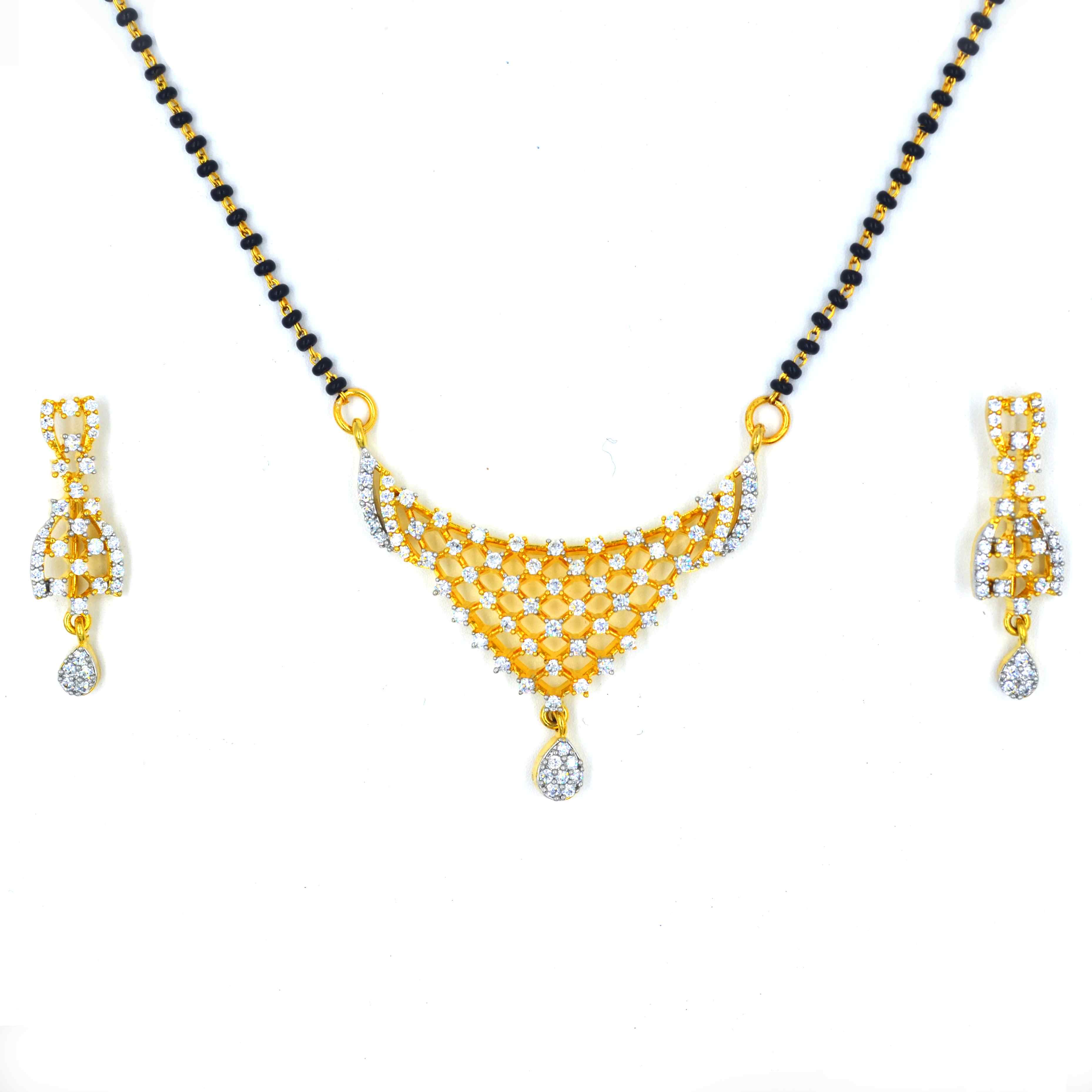 The Nila Gold Plated Mangalsutra chain with earrings