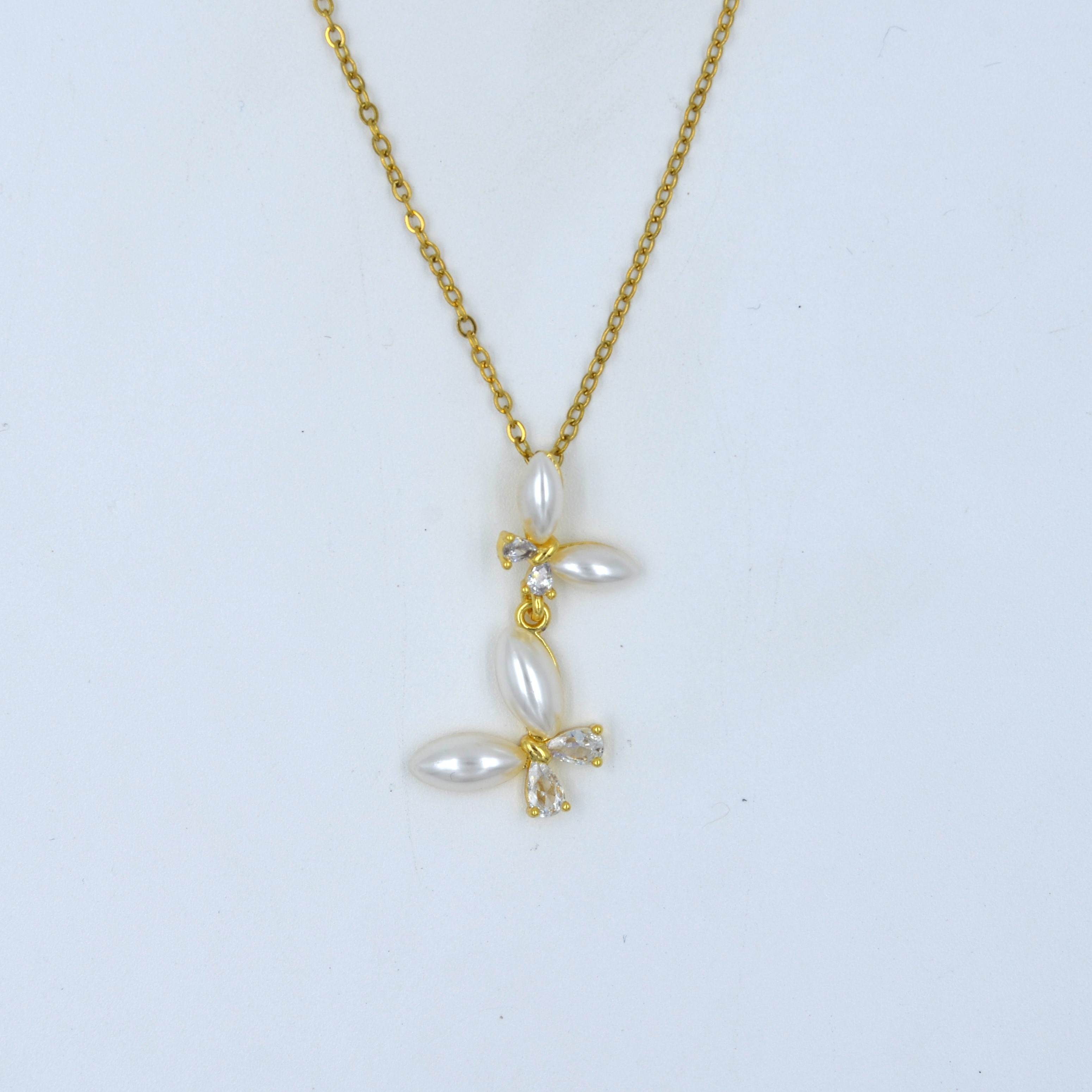 The Nila Gold palted Pearl Pendant Designer Necklace