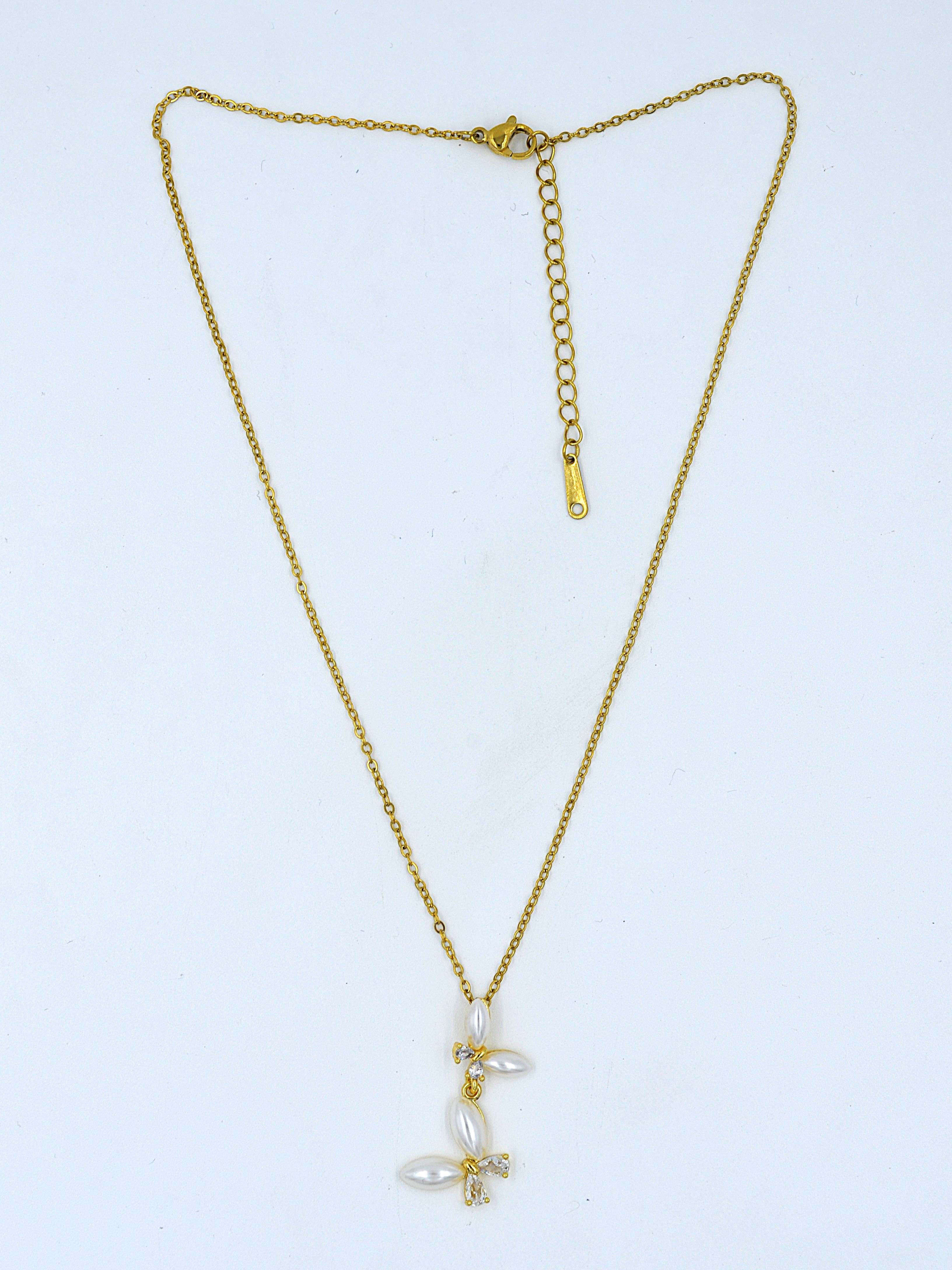 The Nila Gold palted Pearl Pendant Designer Necklace