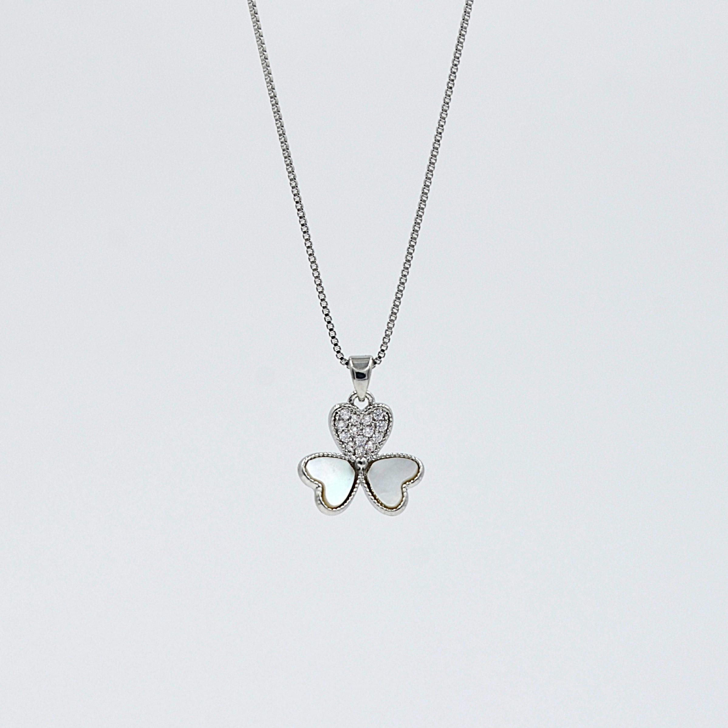 The Nila Silver plated Floral pendant chain with Stud earrings