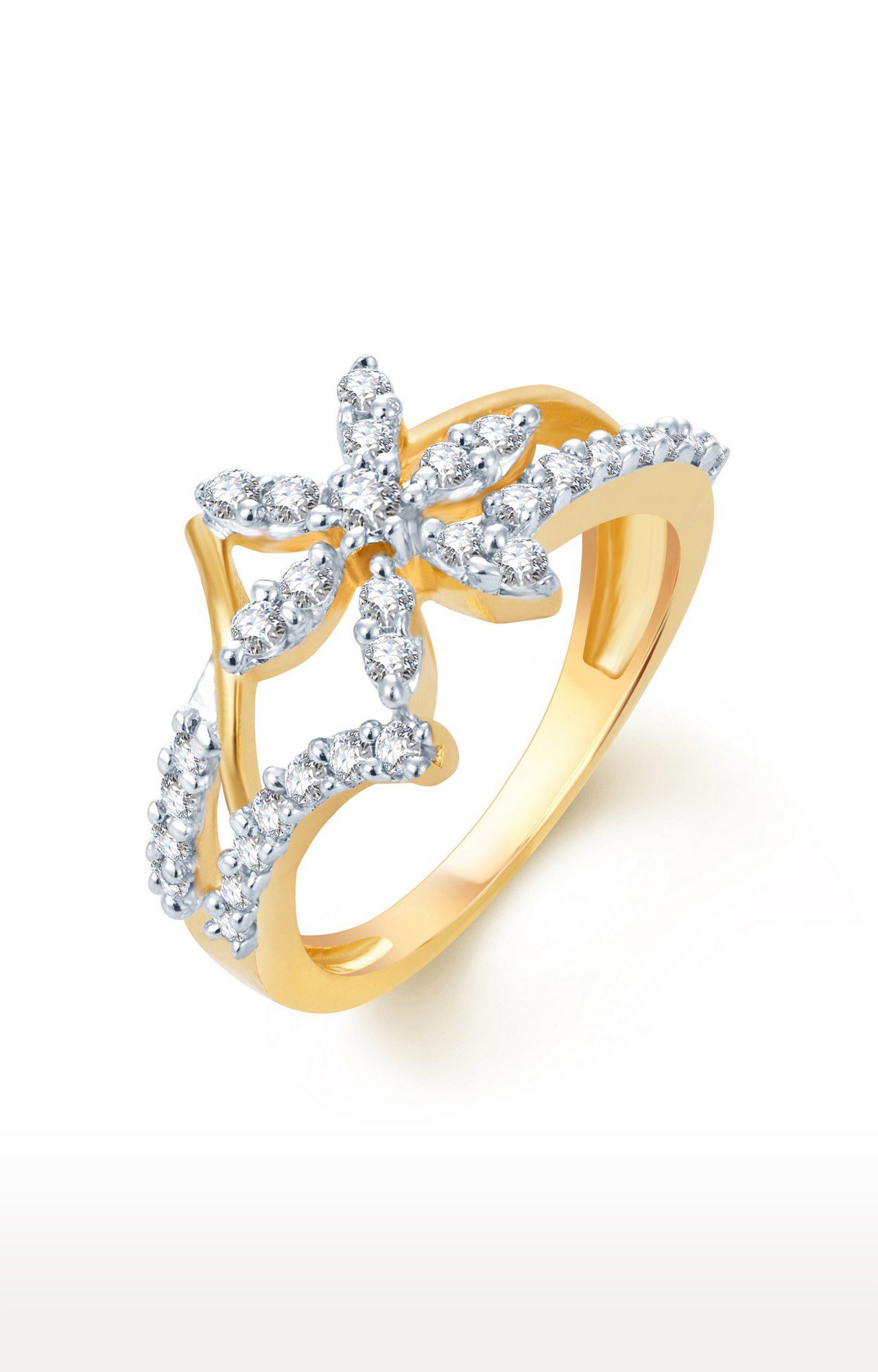 Sukkhi Artistically Crafted Gold And Rhodium Plated CZ Ring