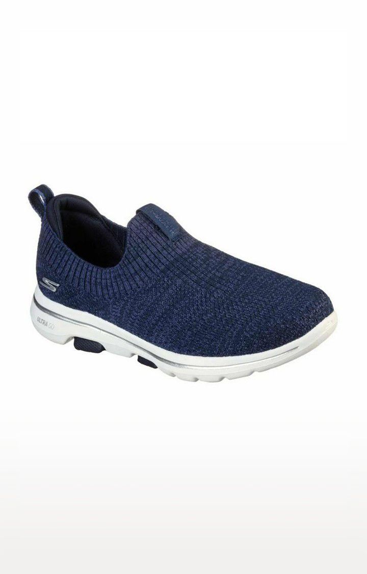 Blue Skechers Go Walk 5 - Trendy Active Shoe
