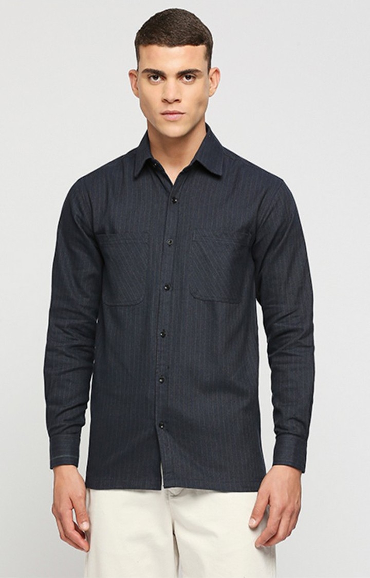 Hemsters | Men Blue Checked Casual Shirts