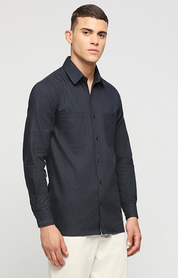 Men Blue Checked Casual Shirts