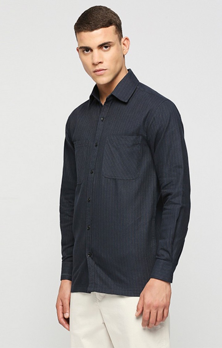 Men Blue Checked Casual Shirts