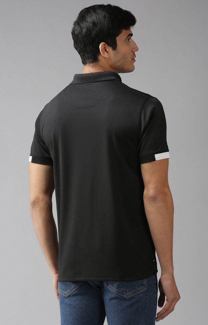 Eppe | Black and White Solid Polo T-Shirt 3