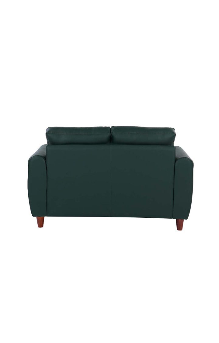 neudot Scott Sofa for Living Room |2 Persons Sofa|Premium Leatherette with Cushioned Armrest | Solid Wood Frame|2 Seater in Castle Green Color