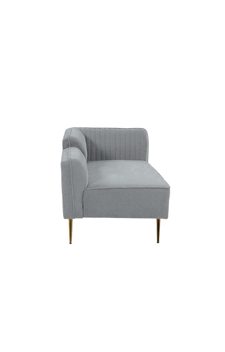 neudot Diva RHS Sofa Chaise Lounger with Golden Legs for Living Room|Bedroom|2 Person Sofa|Diwan|Premium Fabric | Solid Wood Frame|2 Seater (Colour : Misty Grey (DIY))